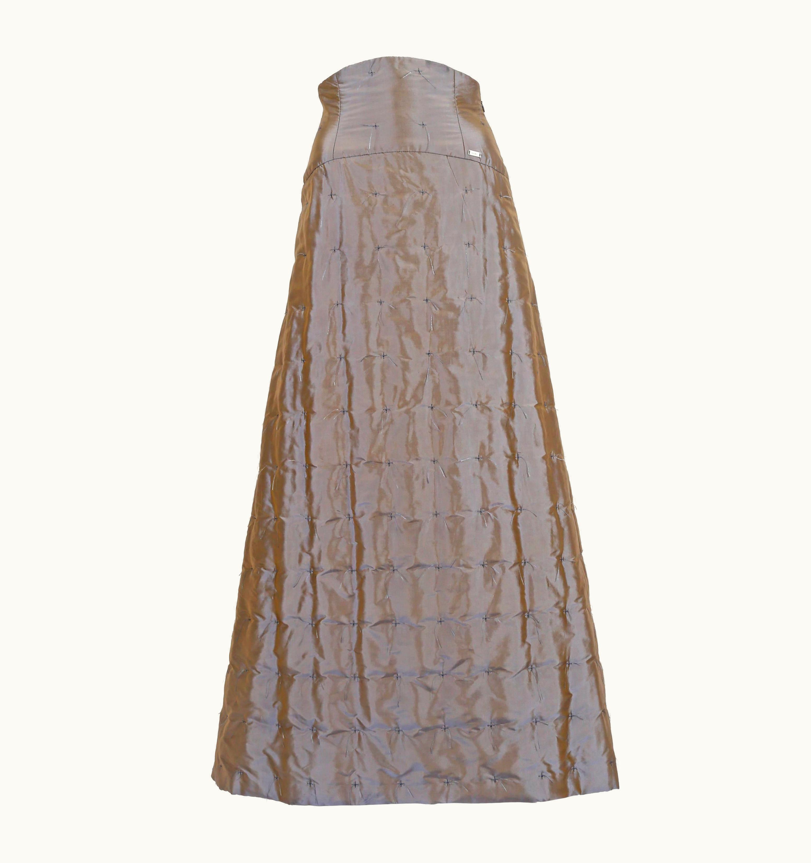 Chanel Chanel Quilted Two-tone Taffeta Evening Skirt, Circa 1999