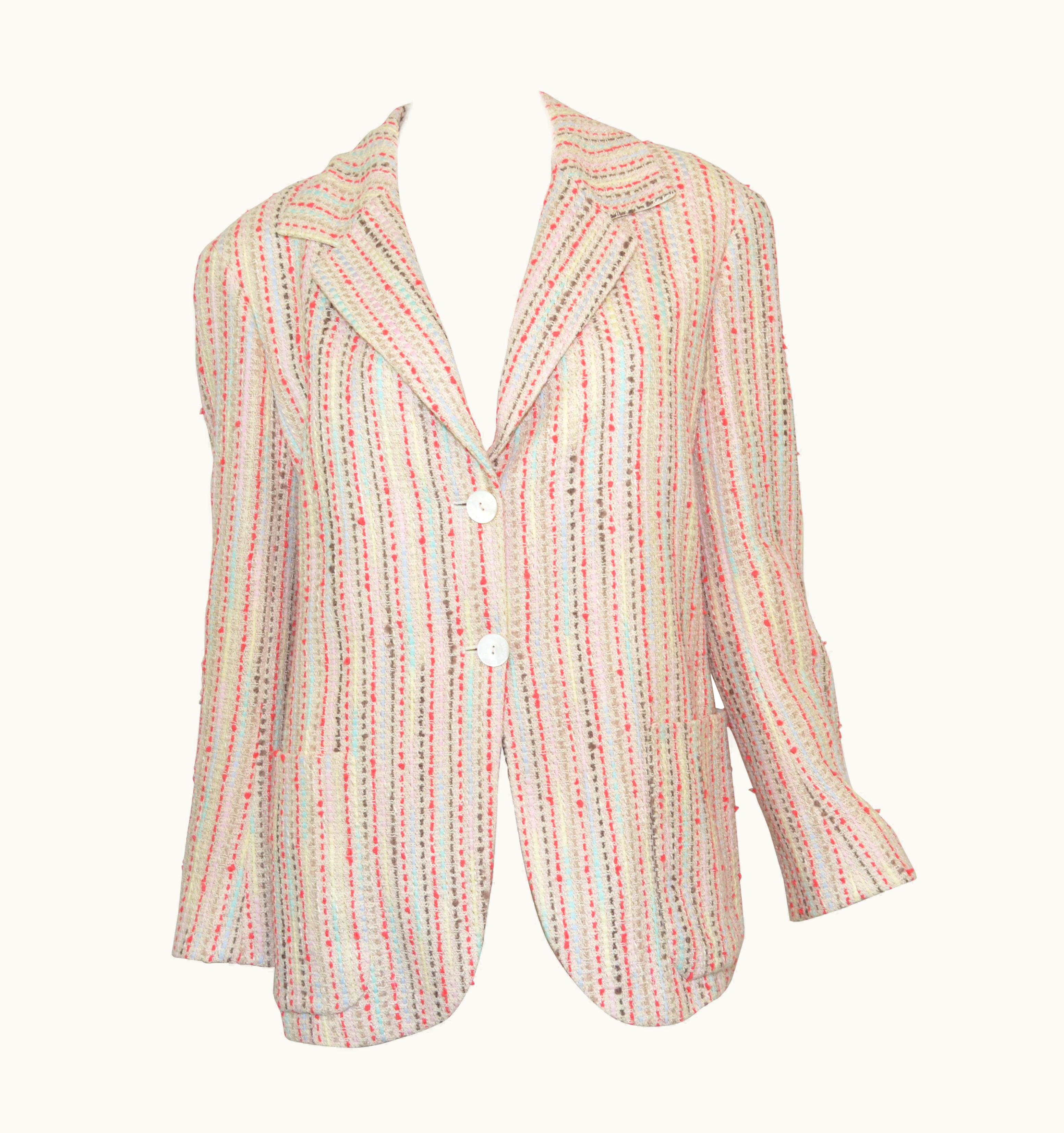 Chanel Chanel 2000 C Beige Multicolor Tweed Jacket