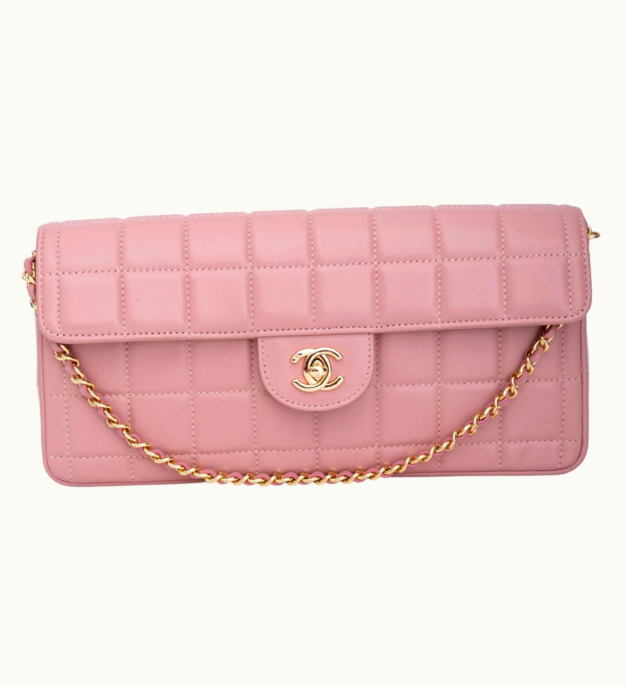 Chanel Chanel Lambskin East West Chocolate Bar Flap Pink (2003)