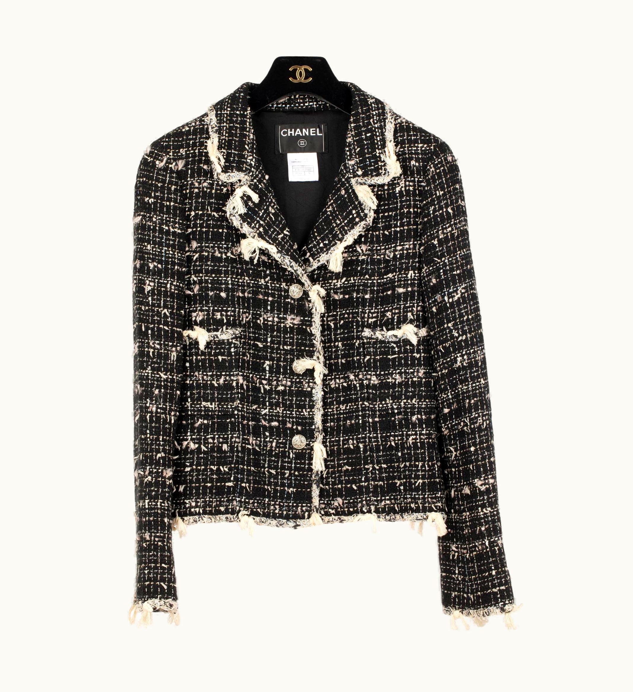 Chanel Chanel Black & Ivory Tweed Jacket 38 Fr