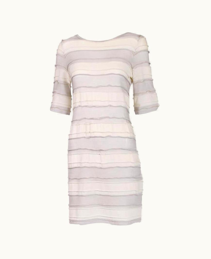 Chanel Chanel Grey & White Striped Mini Dress 2009