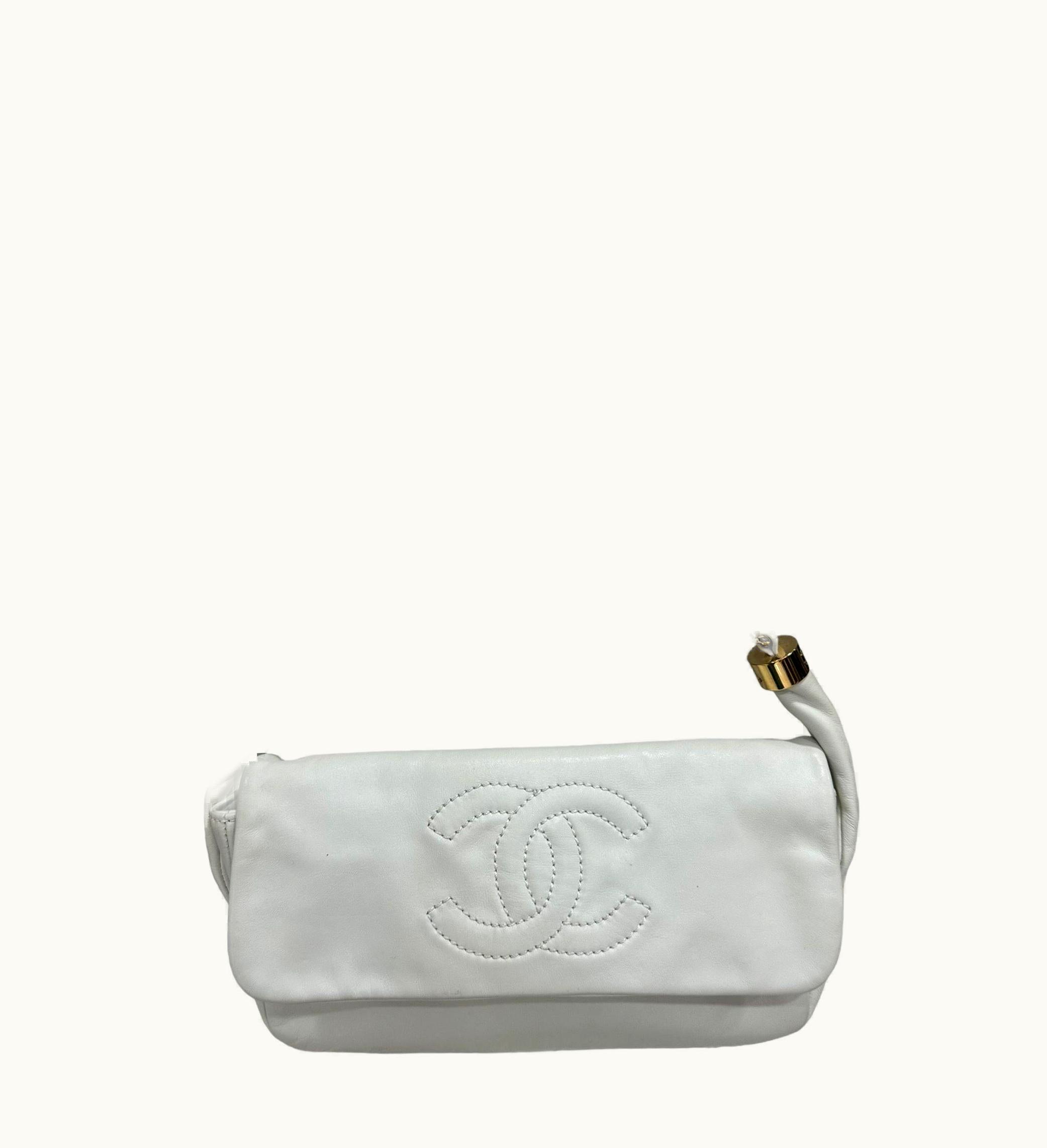 Chanel 2009 Chanel Hobo White Leather Top Handle Bag