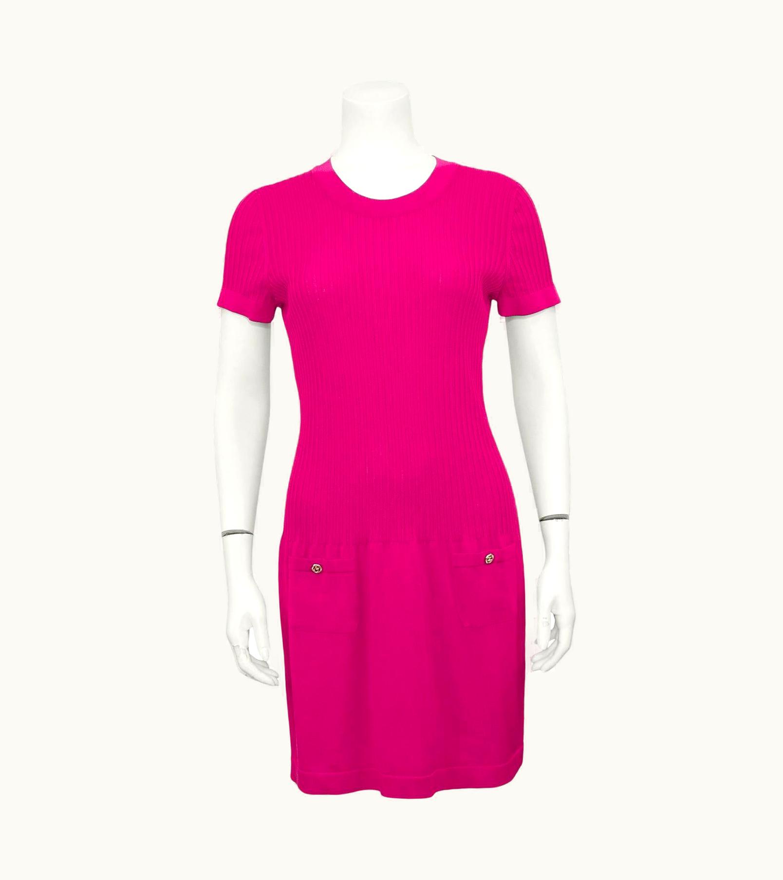 Chanel Resort 2011 Chanel Dark Magenta Ribbed Knit Dress