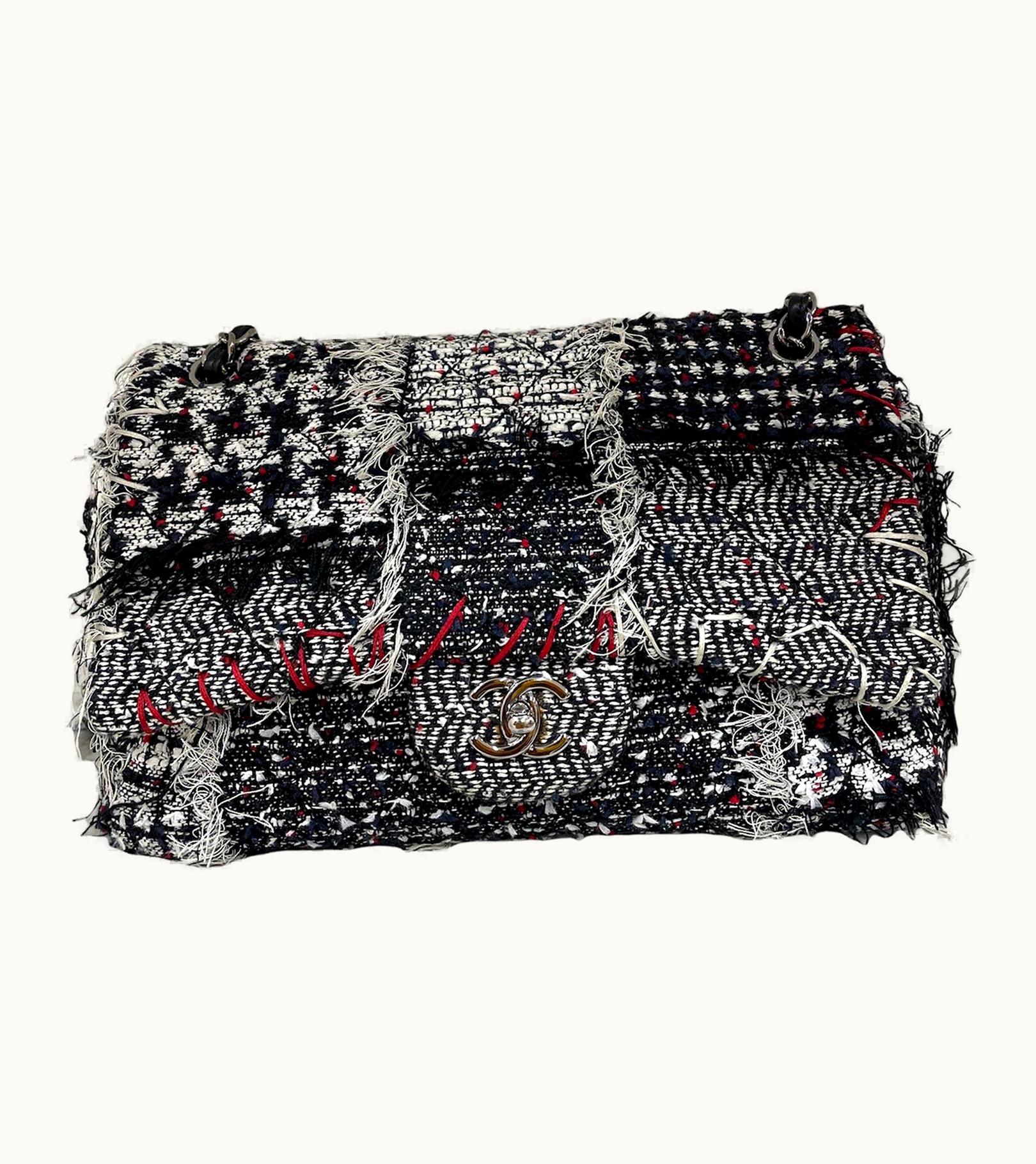 Chanel 2015 Chanel Blue Tweed Shoulder Bag Limited Edition