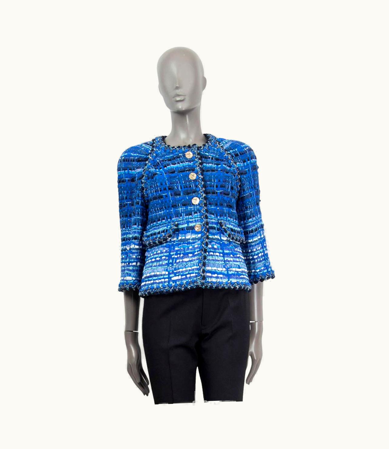 Chanel Chanel Gradient Blue 2018 Greece Boucle Tweed Jacket 38 18c