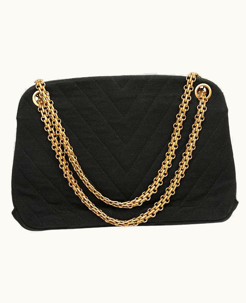 Chanel Chanel Vintage Black Jersey Bag