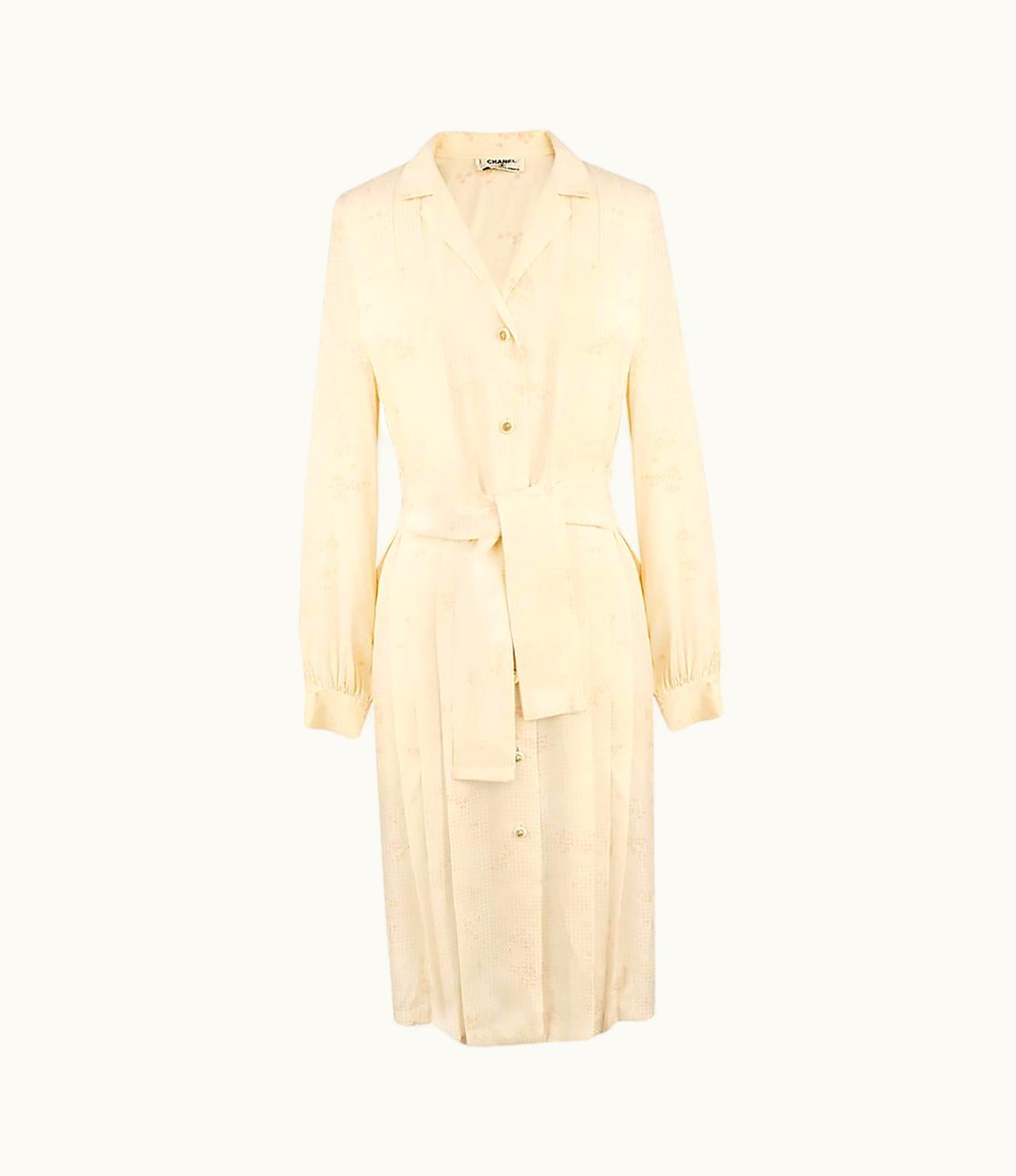 Chanel Chanel Yellow Polka-dot Silk Dress