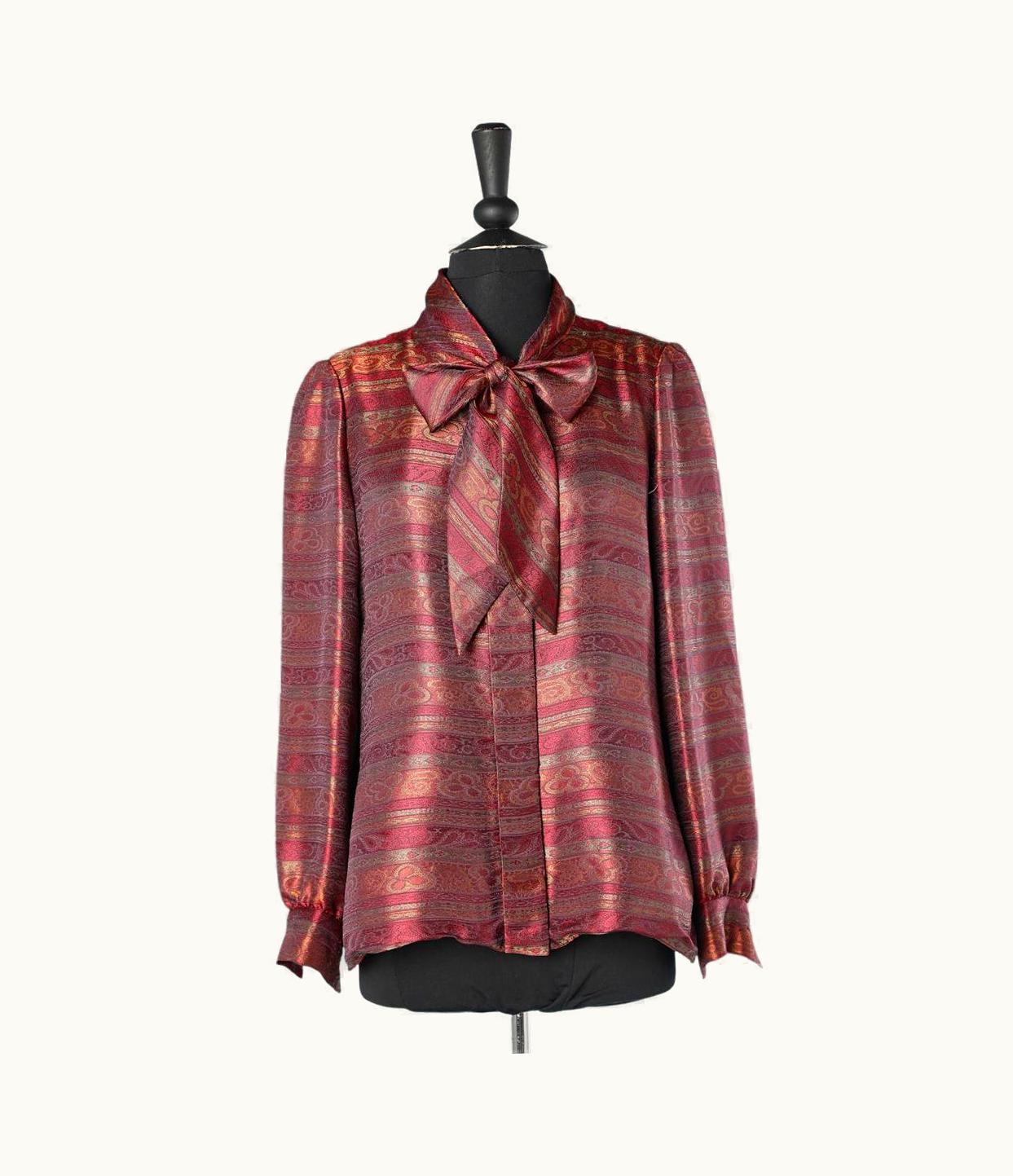Chanel Silk Jacquard Shirt With Bow-tie Collar Chanel Couture