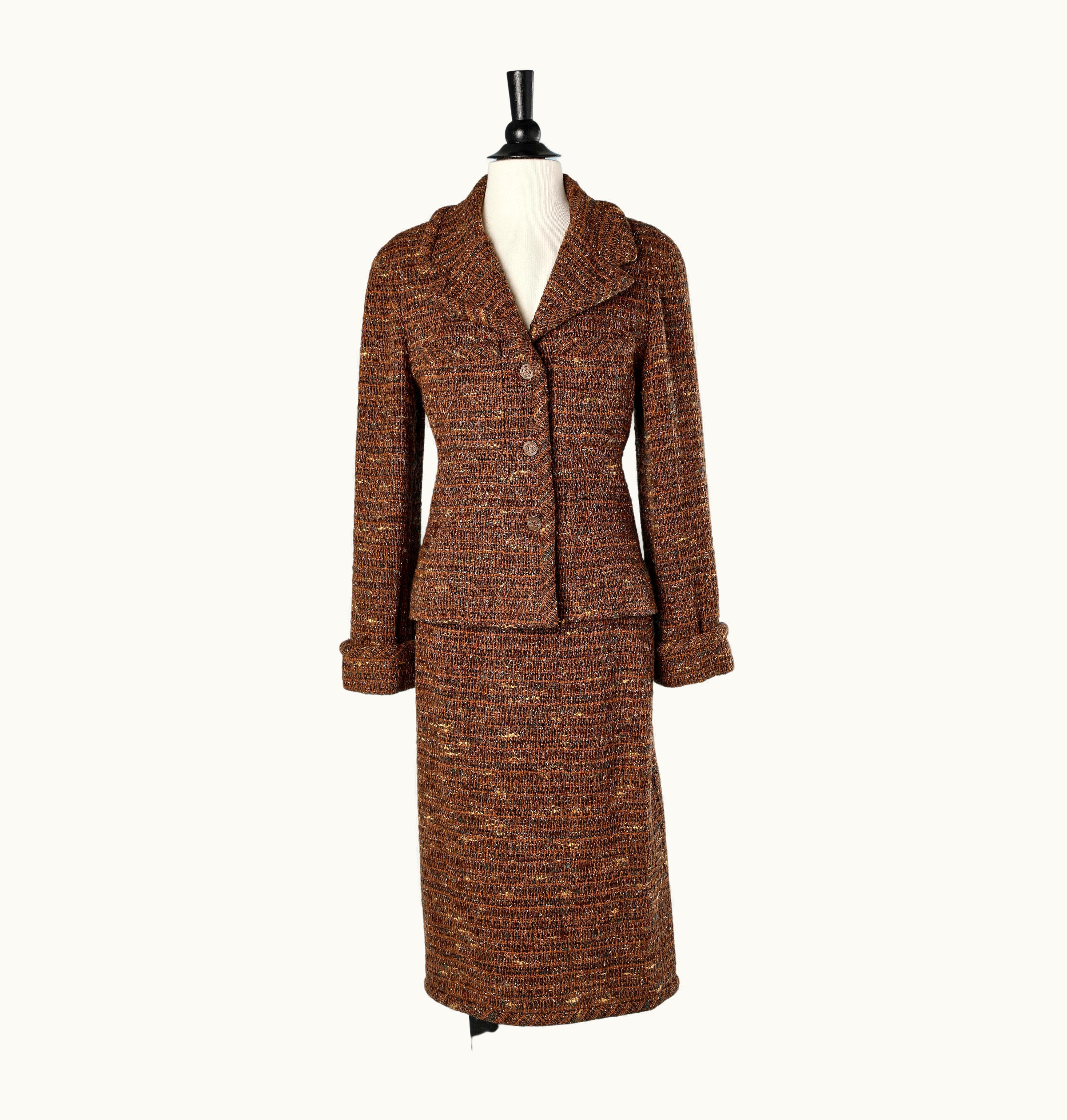 Chanel Skirt- Suit In Brown Tweed Chanel And Chanel Boutique ( Skirt)
