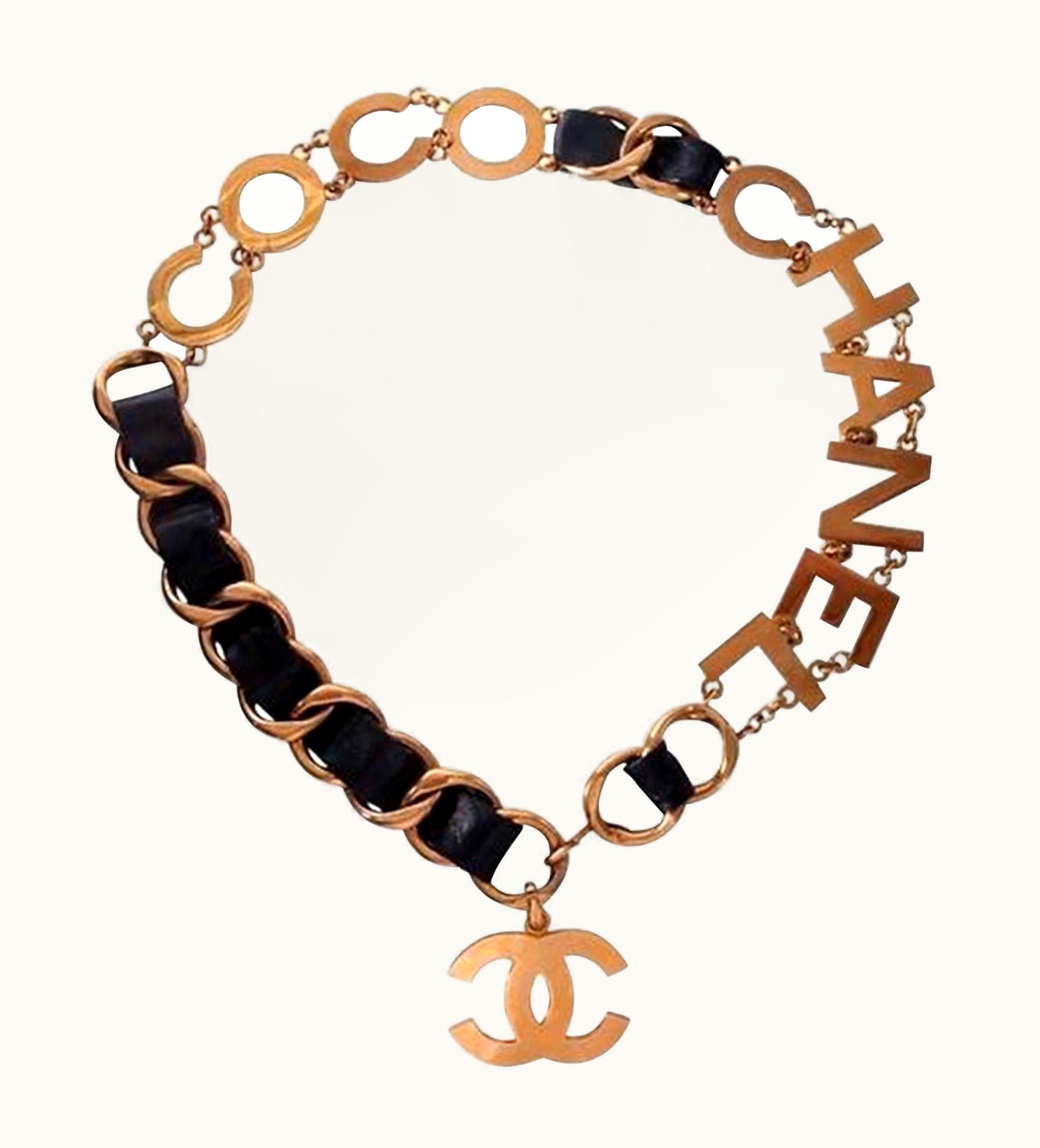 Chanel Chanel Vintage 90' Runway Collector Coco Chanel Gold Letters Belt Necklace Rare