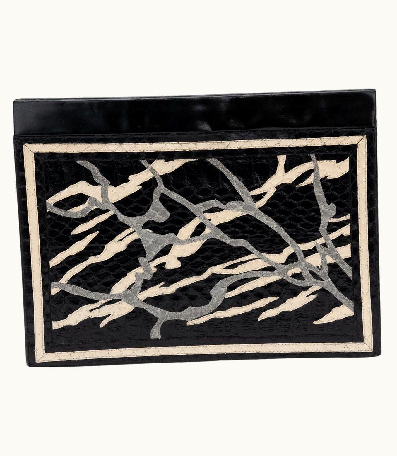 Chanel Chanel Vintage Python Abstract Clutch