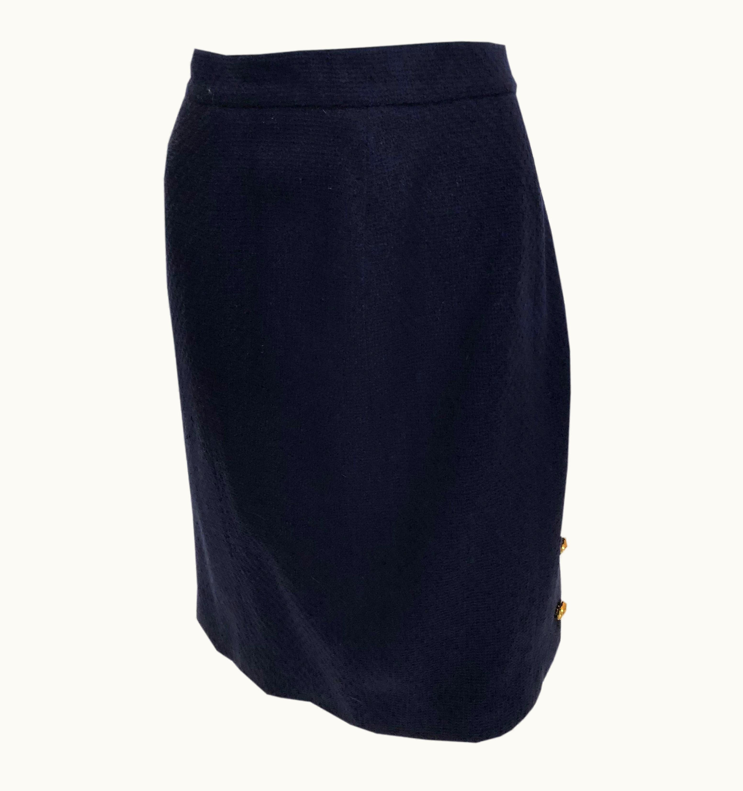 Chanel Vintage Chanel Blue Boucle Skirt