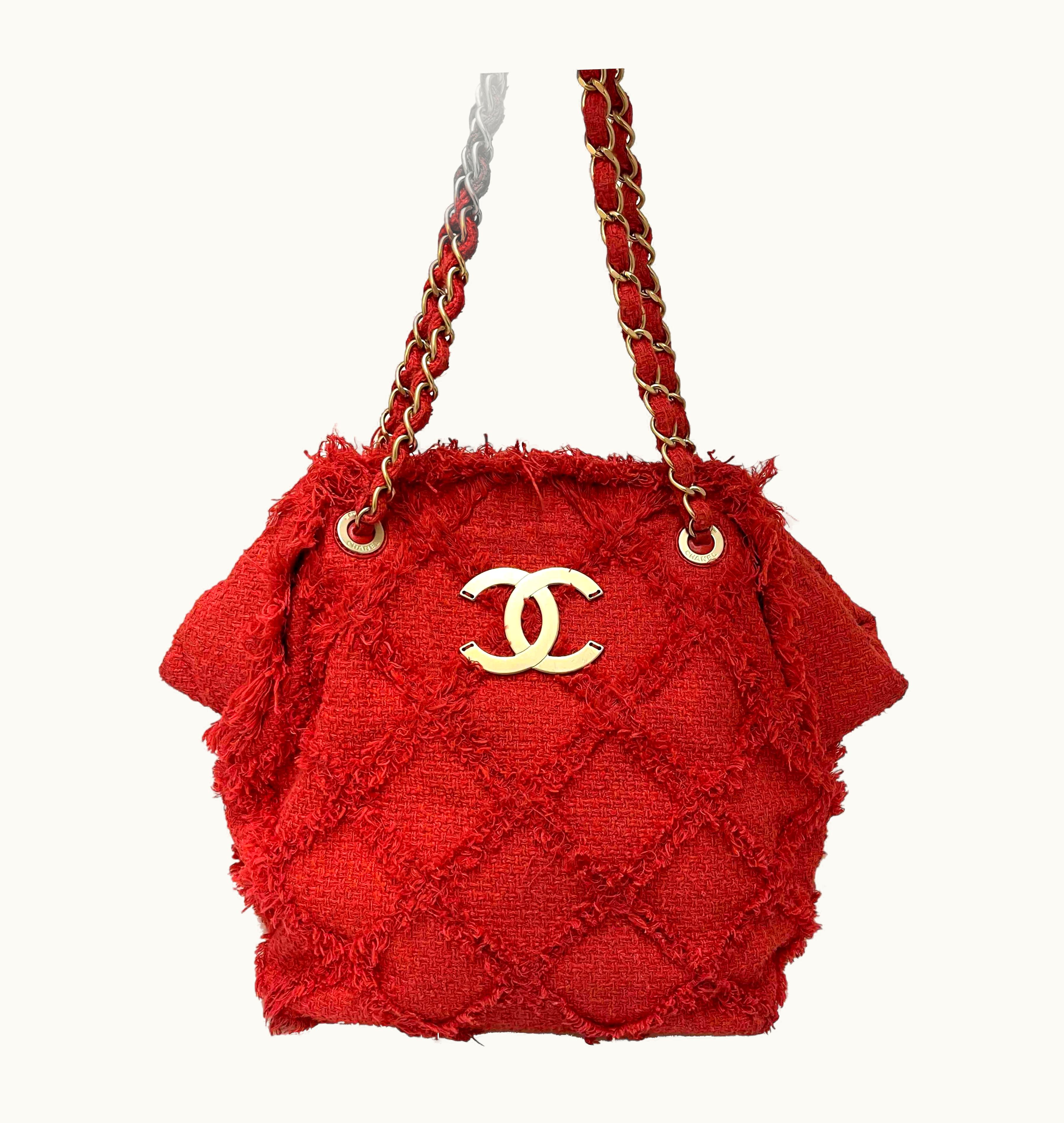 Chanel Chanel Coral Tweed Tote Bag