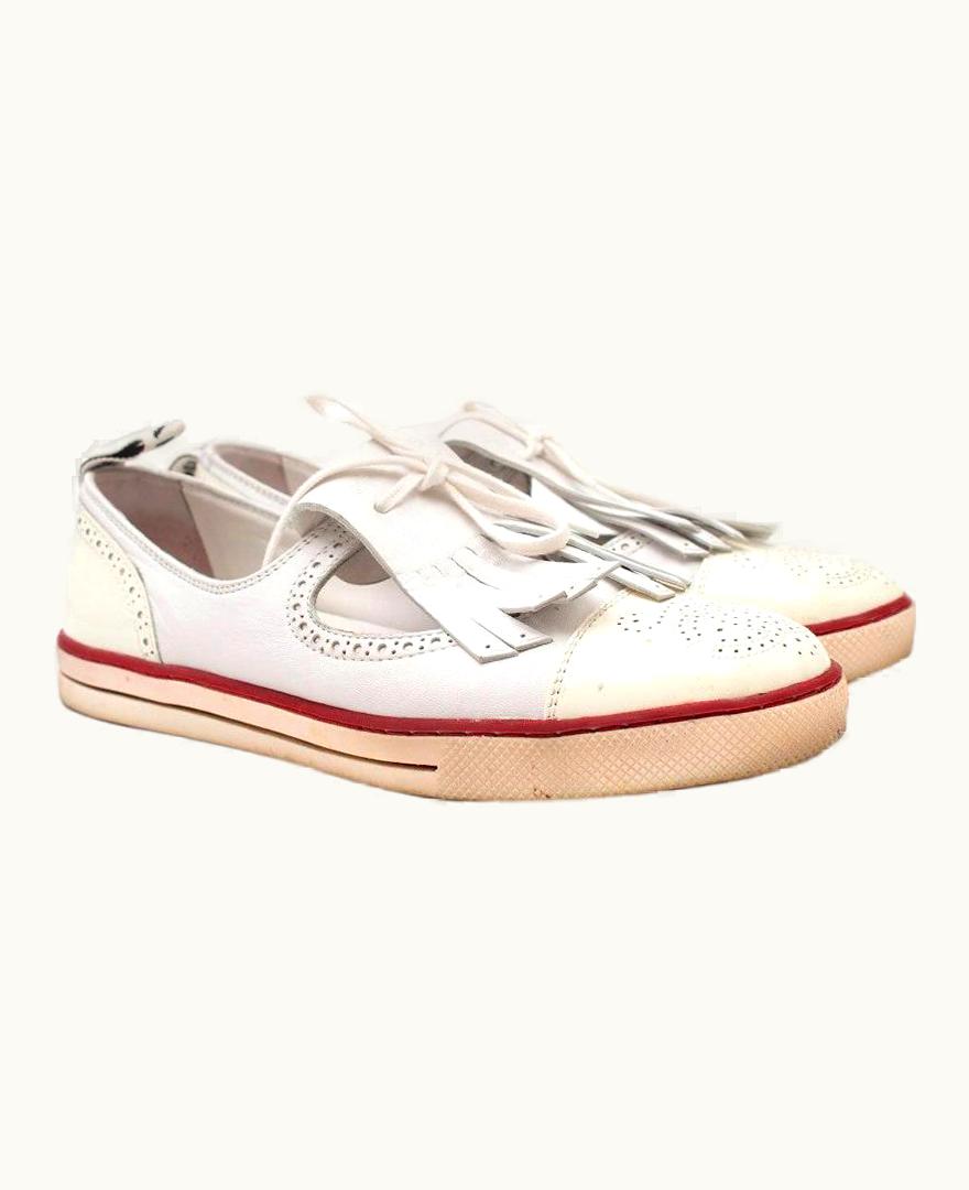 Chanel Chanel Cream Fringed Brogues - Size Eu