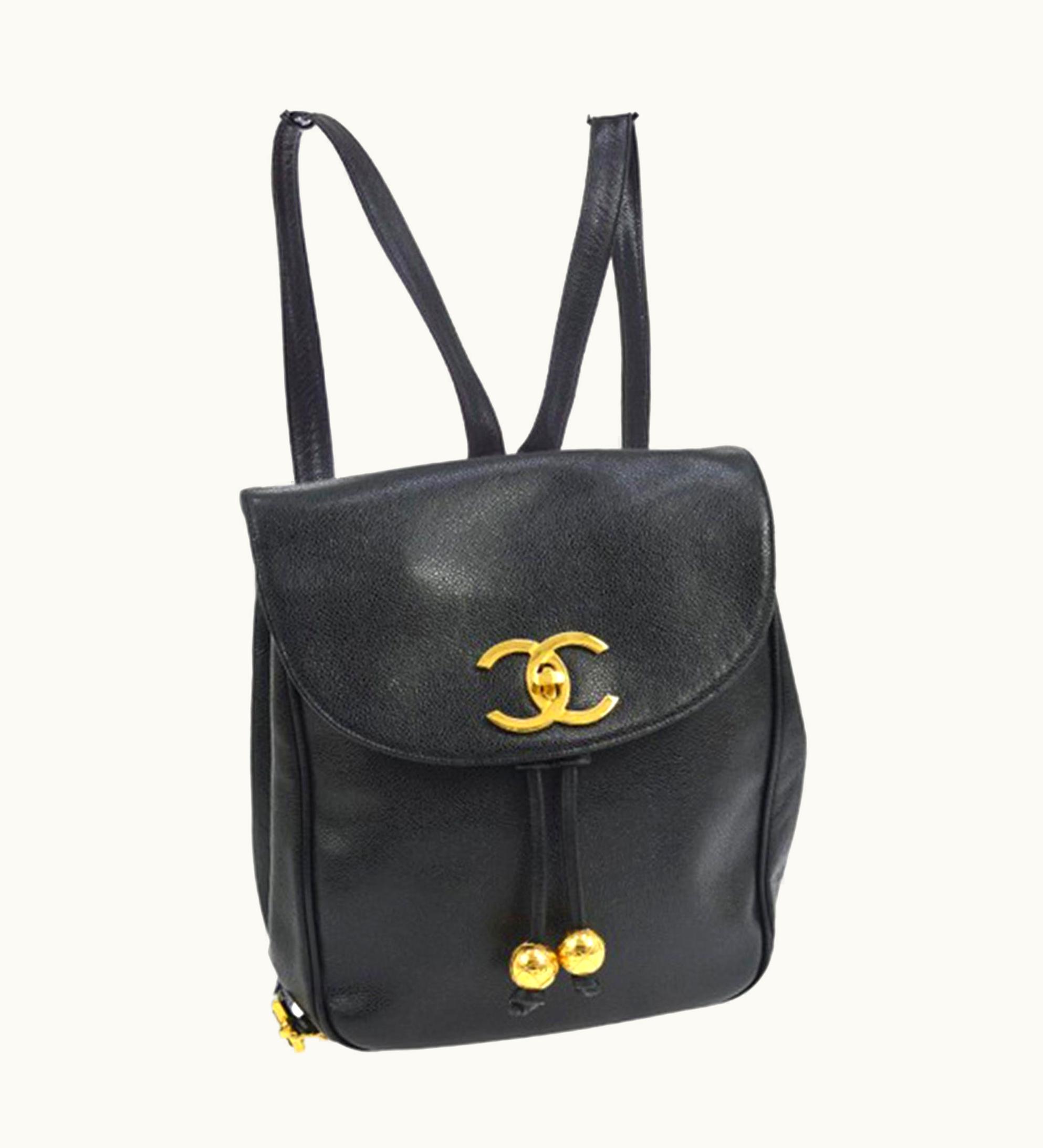 Chanel Chanel Caviar Vintage Black Leather Backpack