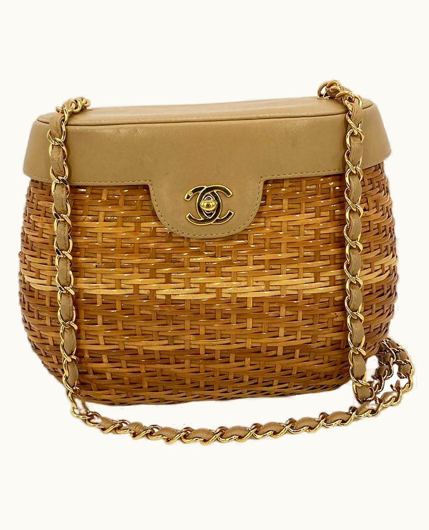 Chanel Rare Vintage Chanel Wicker Basket Bag
