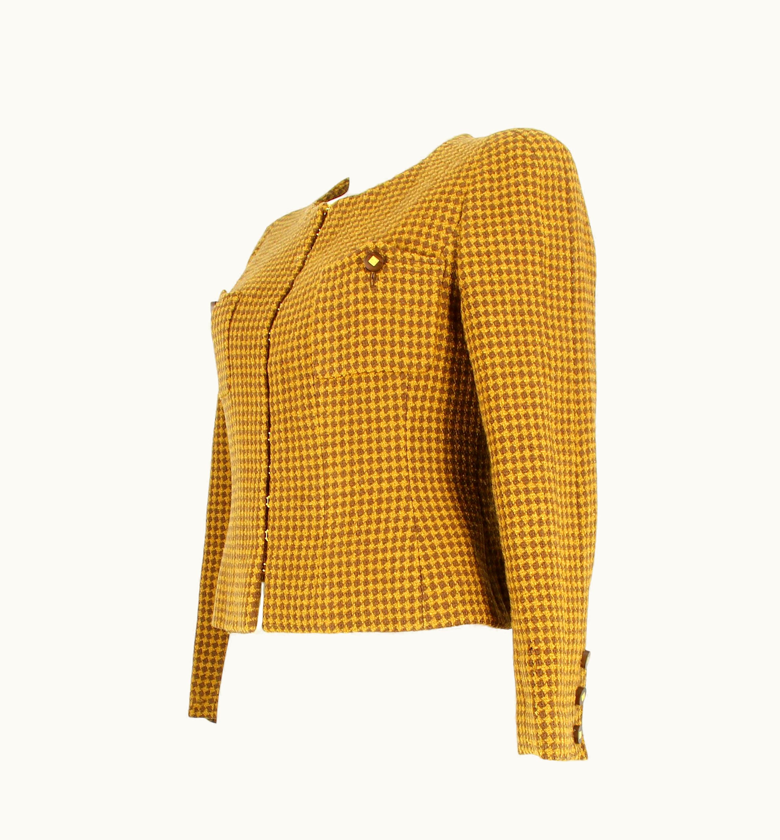 Chanel Chanel Brown Wool Tailored Short Jacket