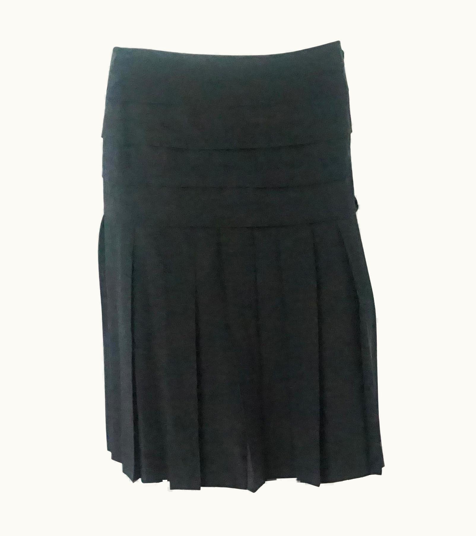 Chanel Chanel Black Silk Skirt - 38 - Nwt