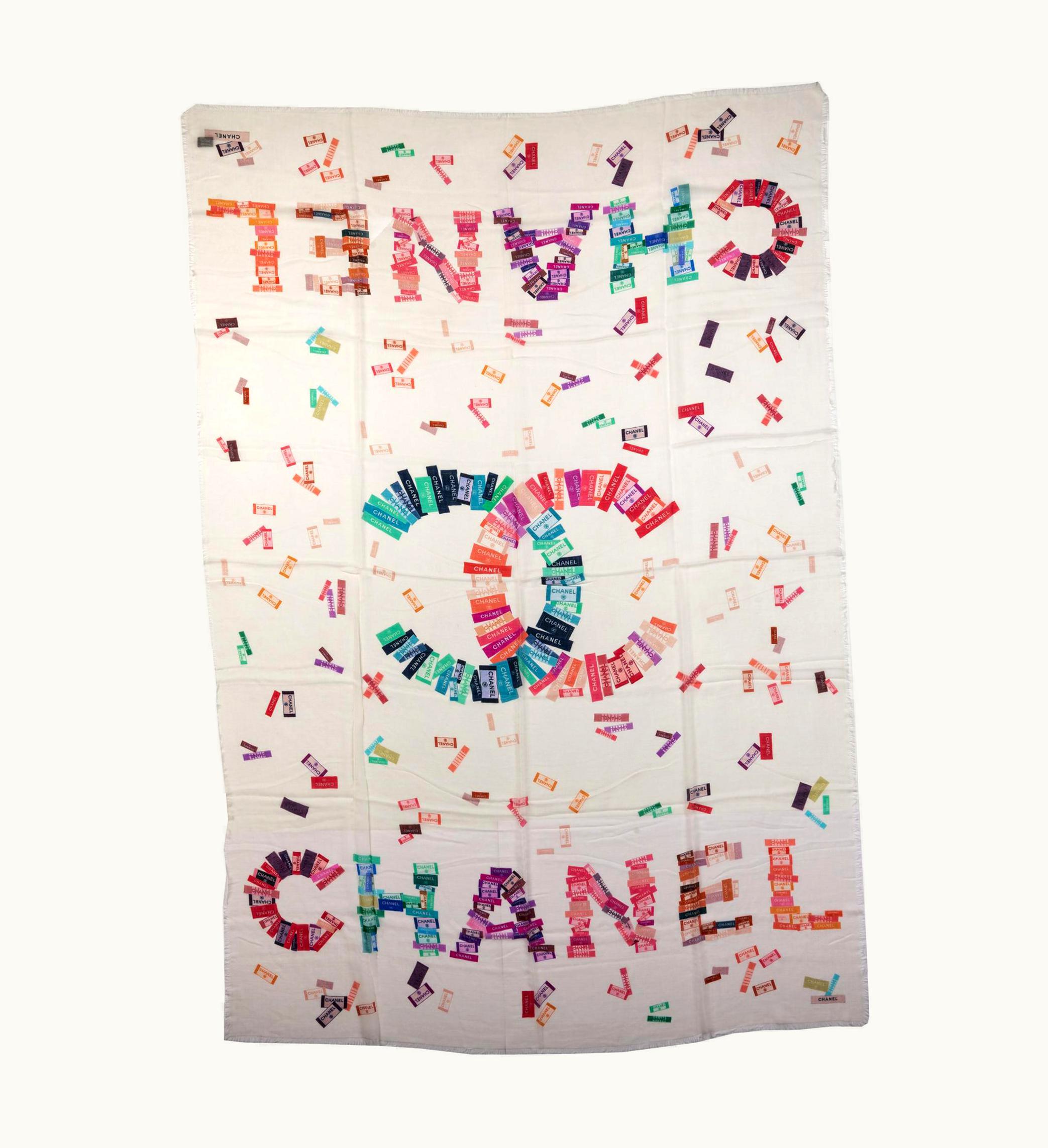 Chanel Chanel Cashmere Silk Multicolor Shawl