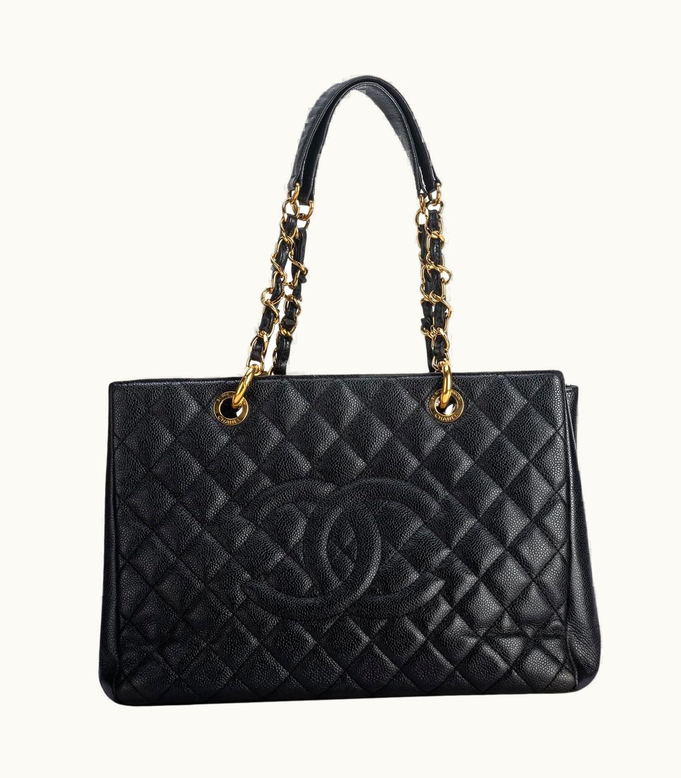 Chanel Chanel Gmt Black Caviar Gold Shopper