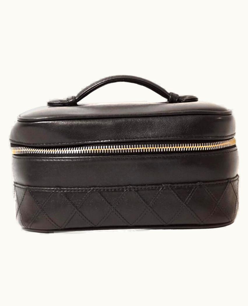 Chanel Chanel Black Leather Vintage Vanity Case