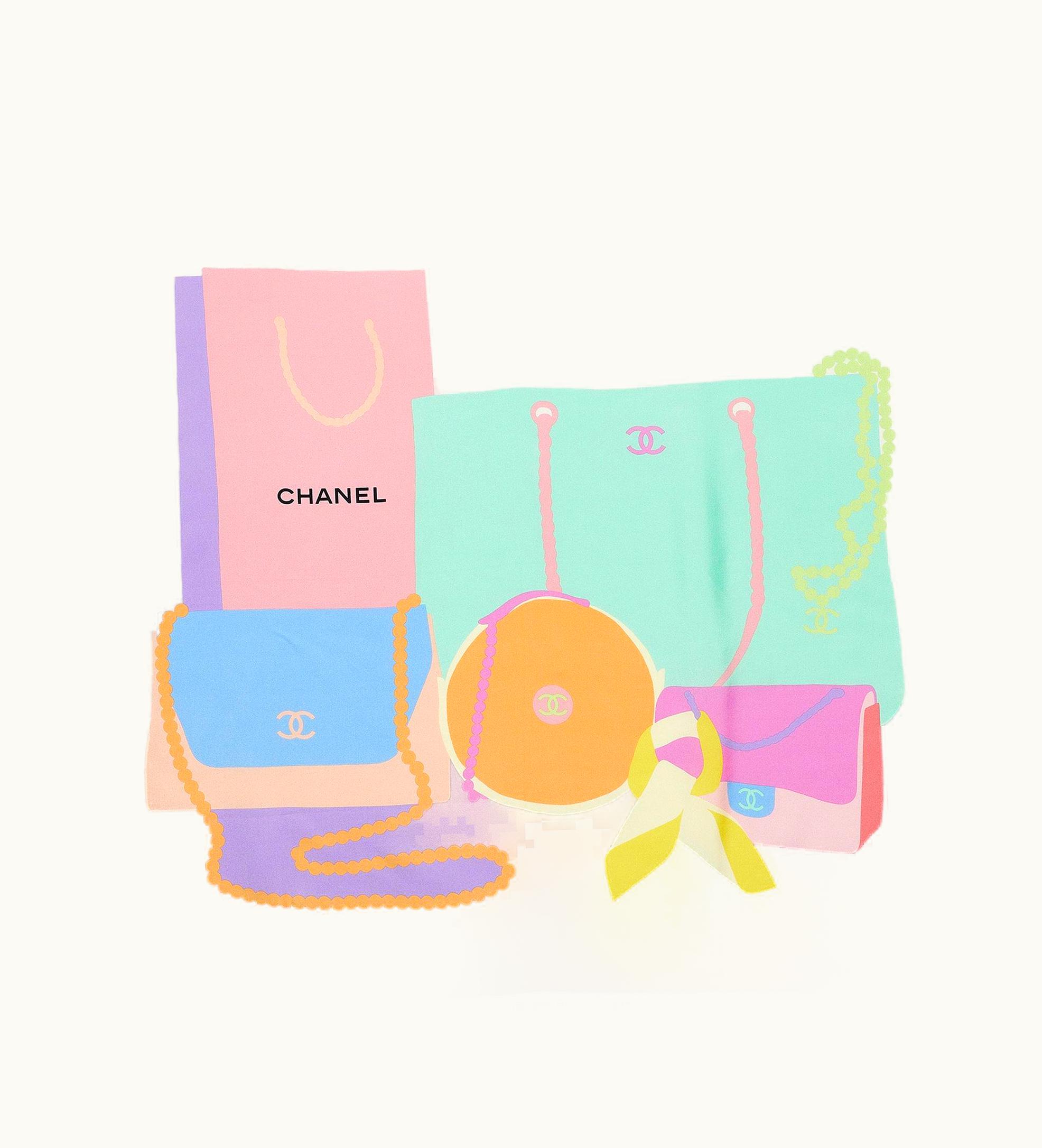 Chanel Chanel Multicolor Bags Print Silk Scarf