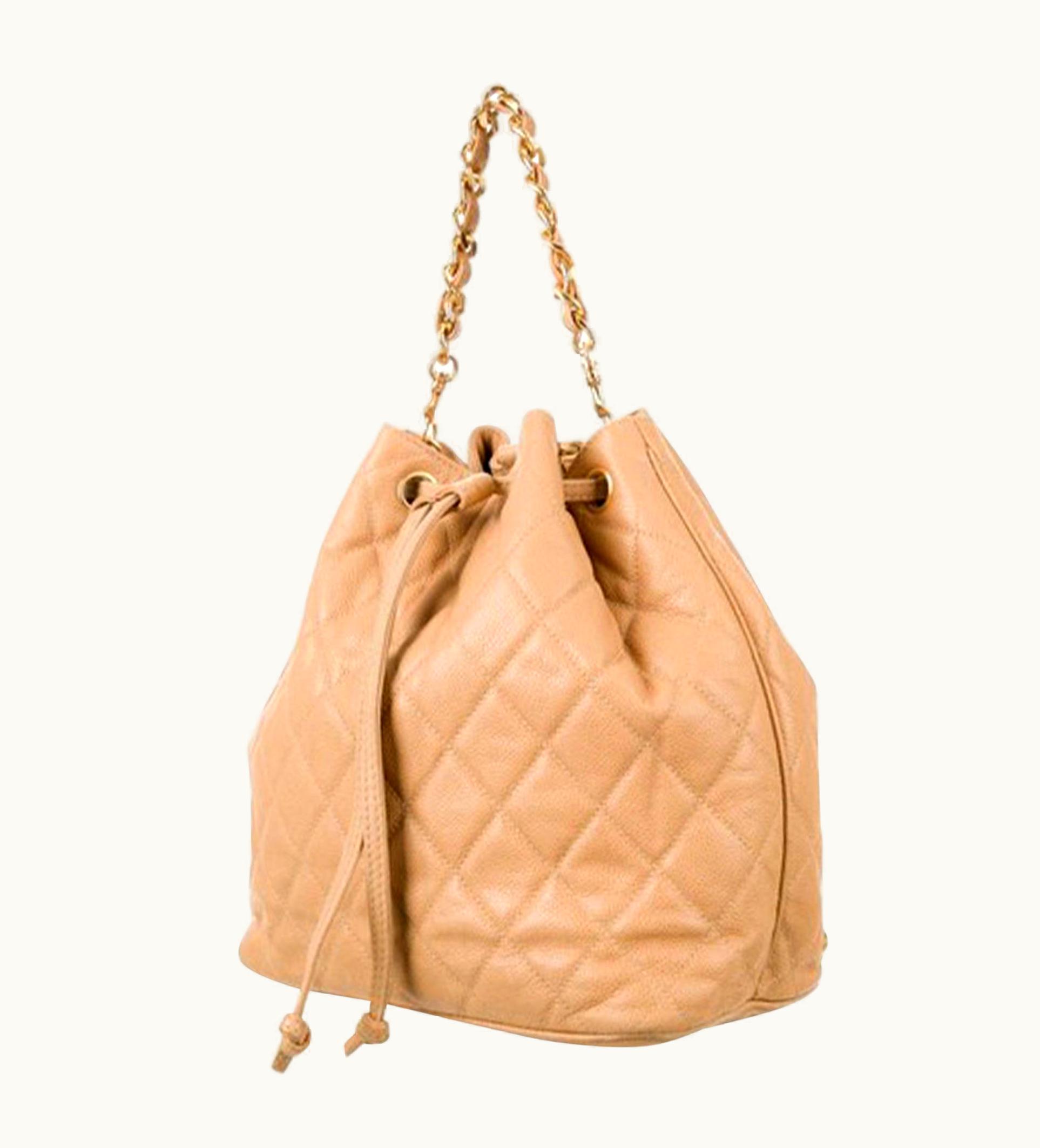Chanel Chanel Vintage Beige Caviar Leather Backpack