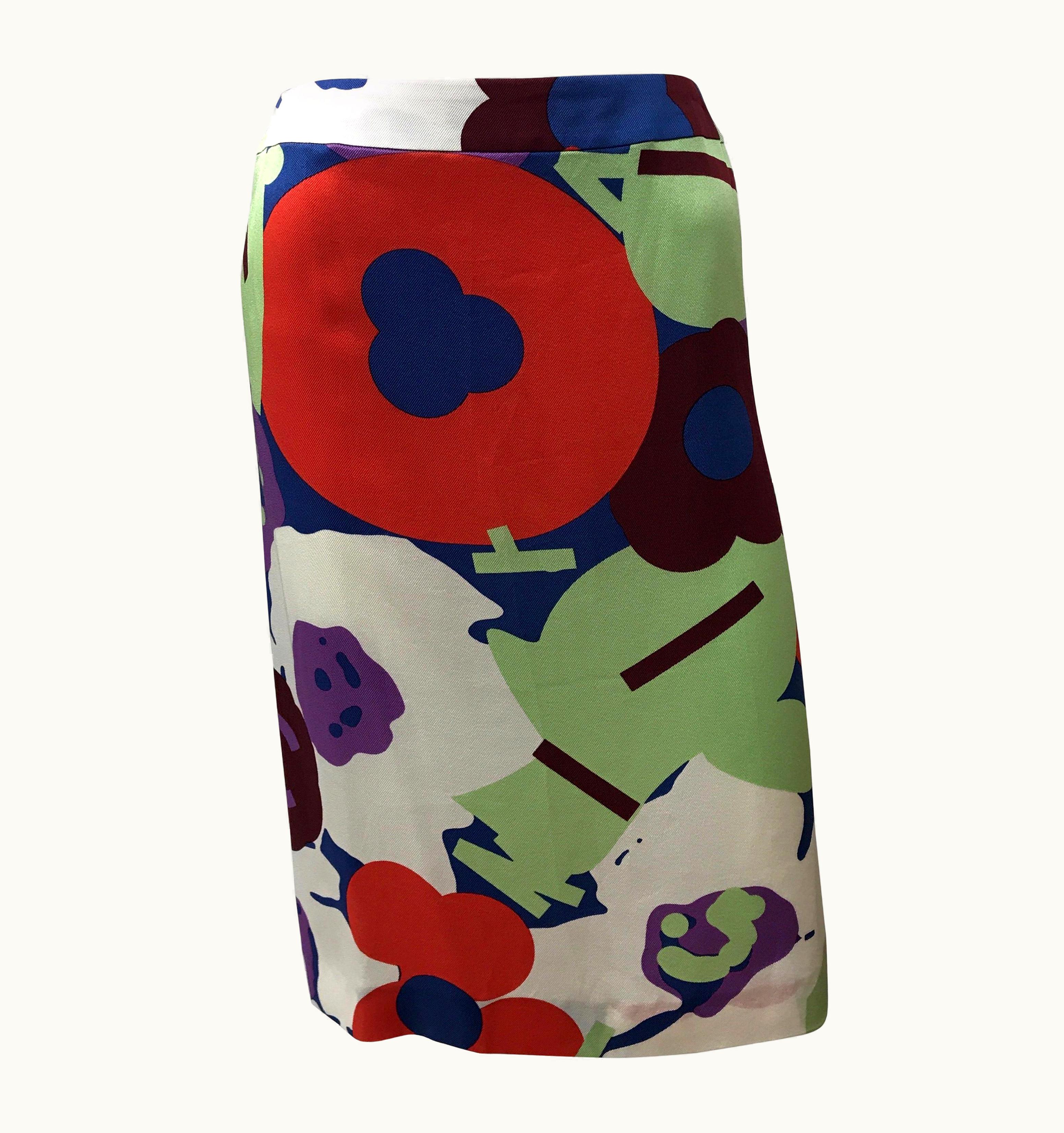 Chanel Chanel Multi Colored Silk Skirt-38