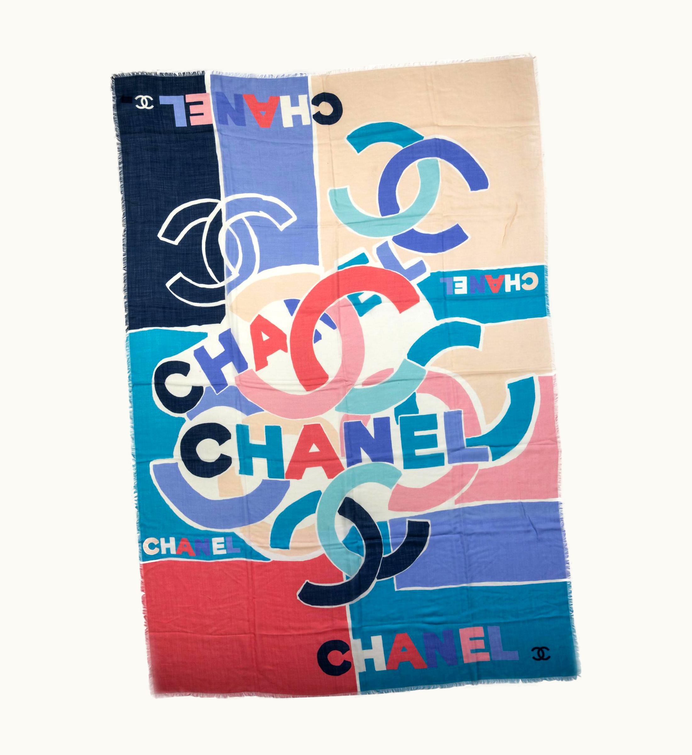 Chanel Chanel Multicolor Logo Cashmere Shawl UZ0590512
