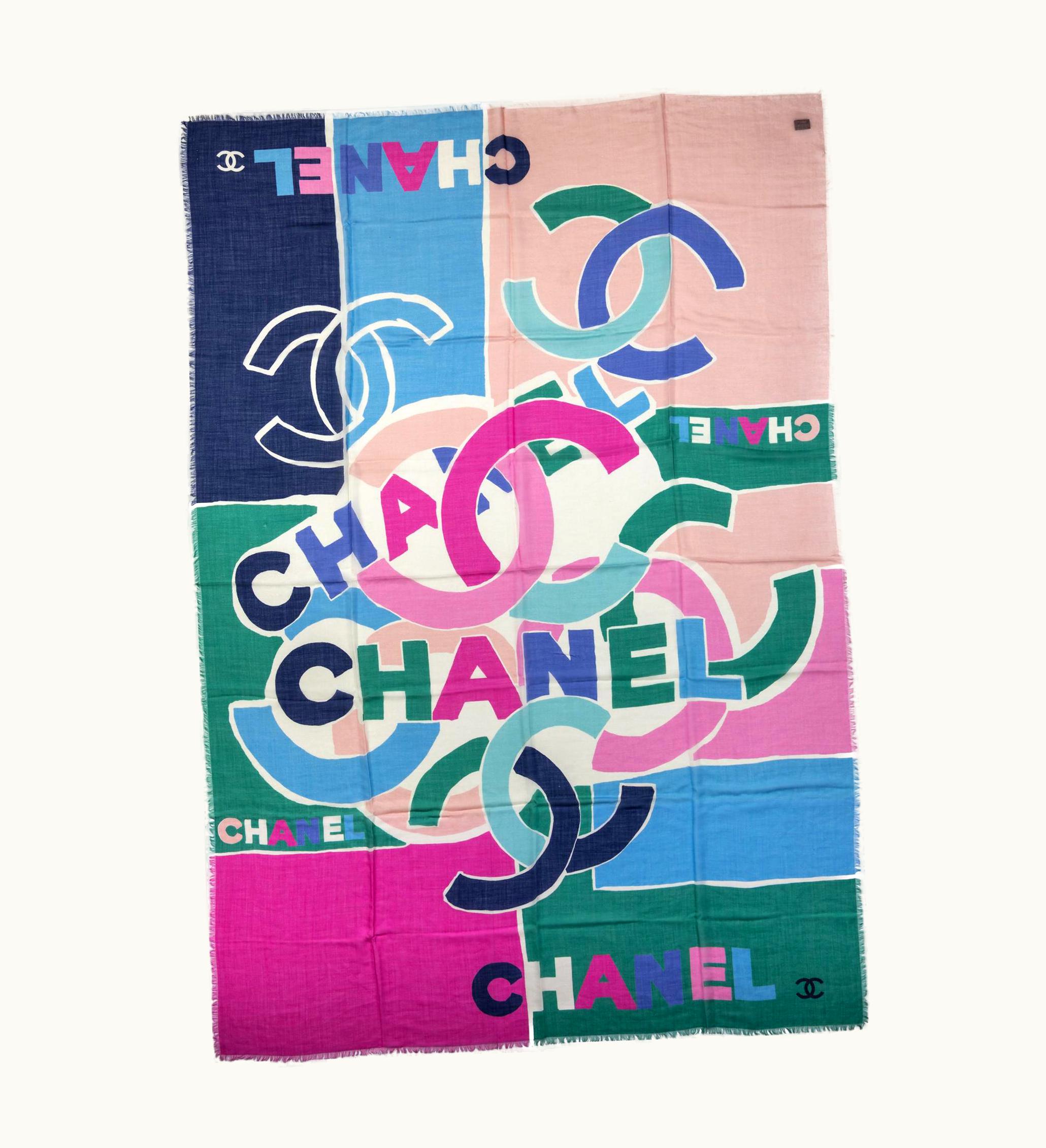 Chanel Chanel Multicolor Logo Cashmere Shawl UZ0590524