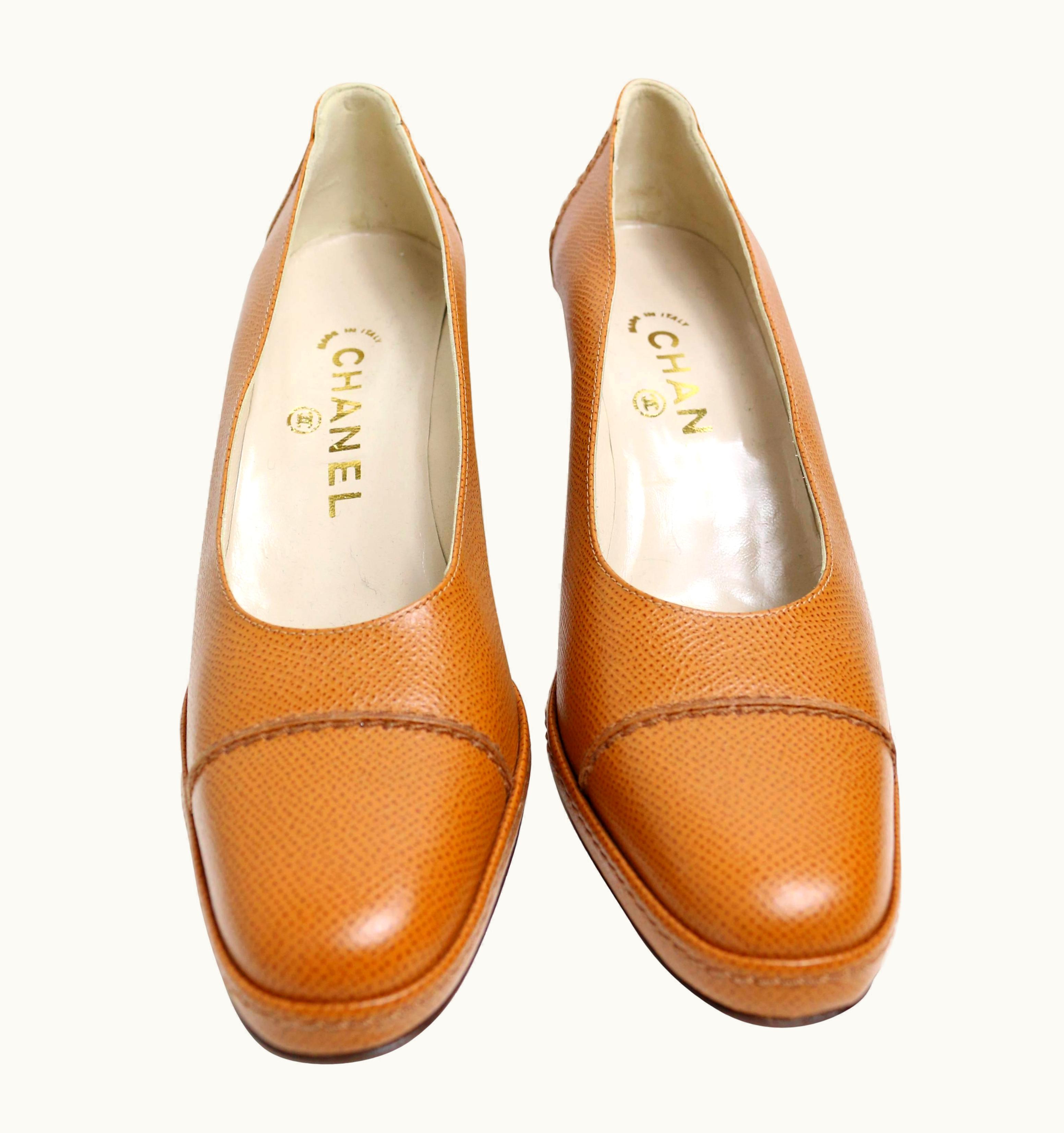 Chanel Vintage 90s Chanel Camel Leather Pumps