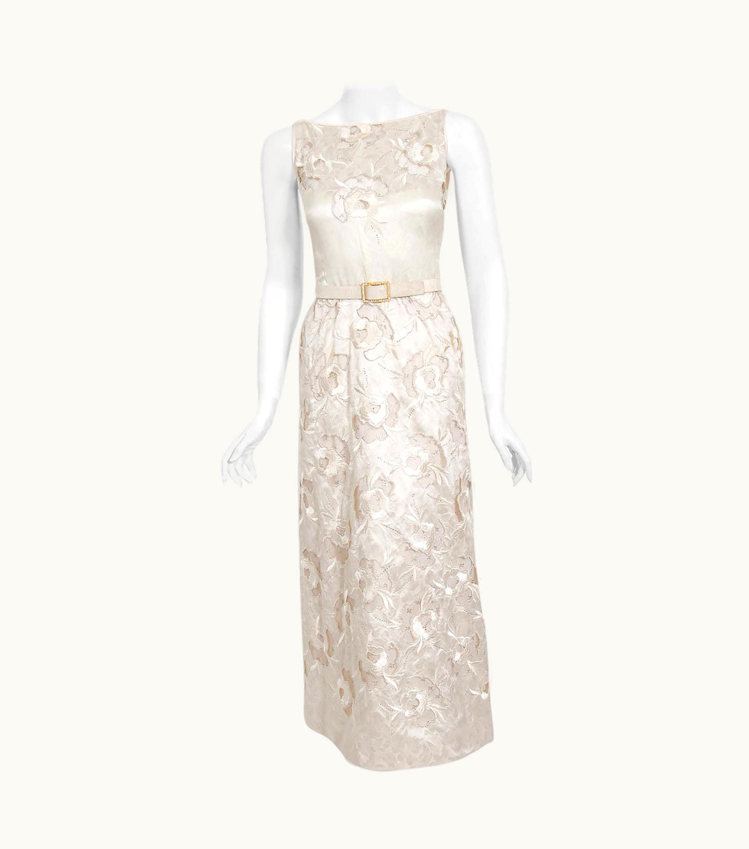Chanel Vintage Chanel Haute Couture Ivory Lesage Embroidered Silk Bridal Gown & Jacket