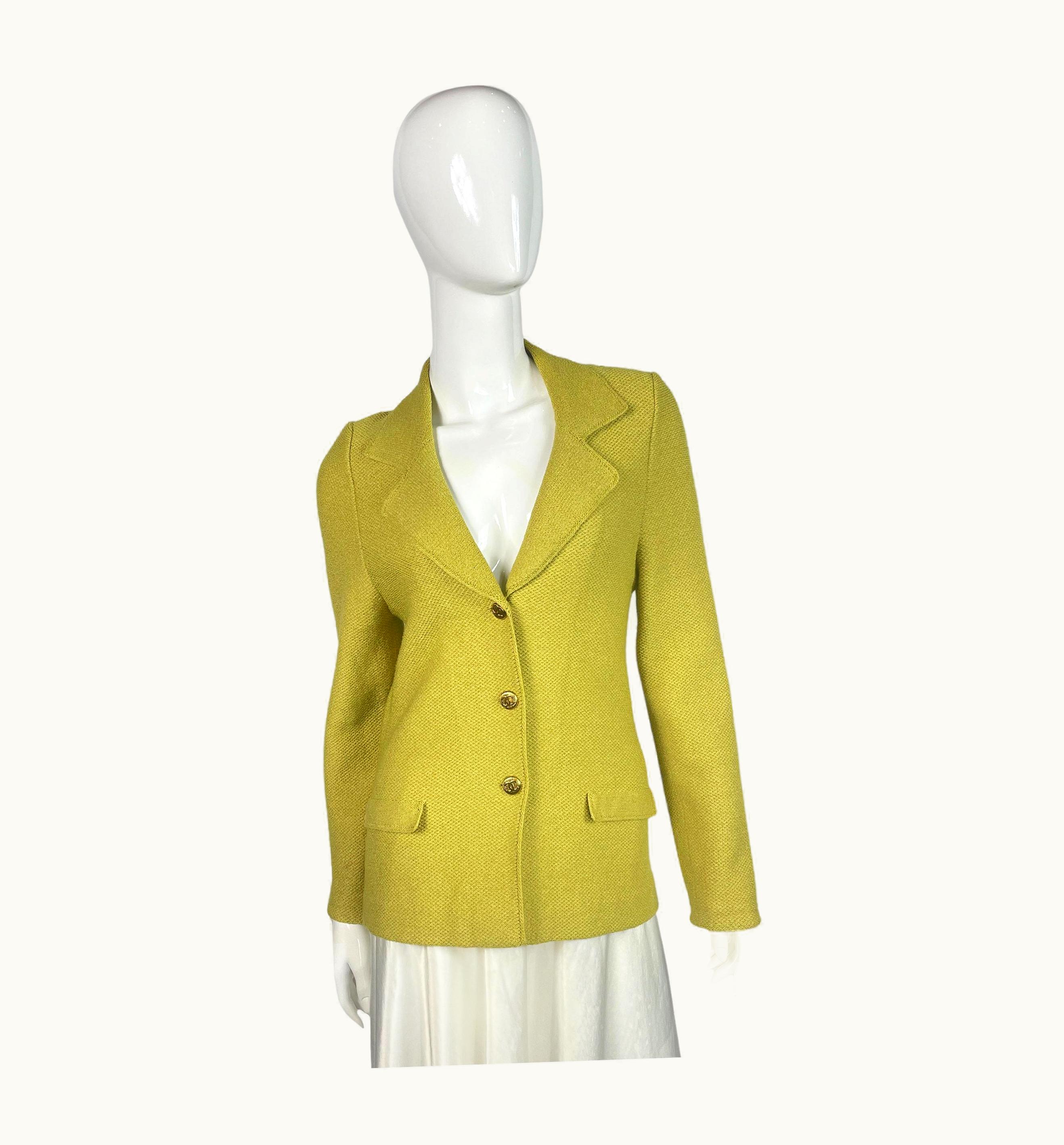 Chanel Chanel Lemon Vintage Knitted Blazer, Late 1980' - Early 1990'