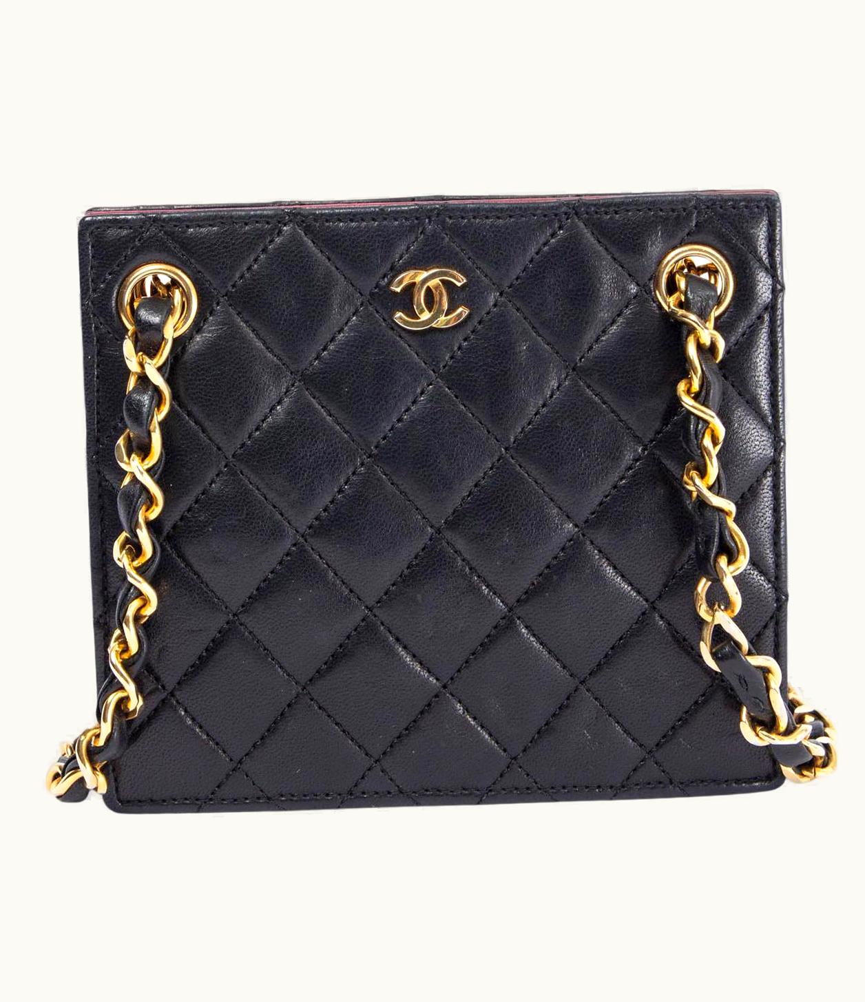 Chanel Chanel Black Quilted Leather Vintage Mini Square Shoulder Bag