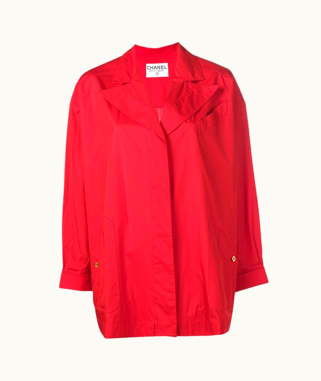 Chanel 80s Chanel Vintage Red Nylon Jacket