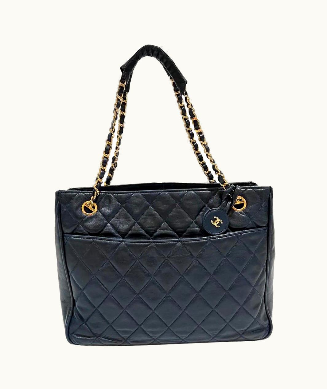Chanel Vintage Chanel Navy Shoulder Bag (1980s)