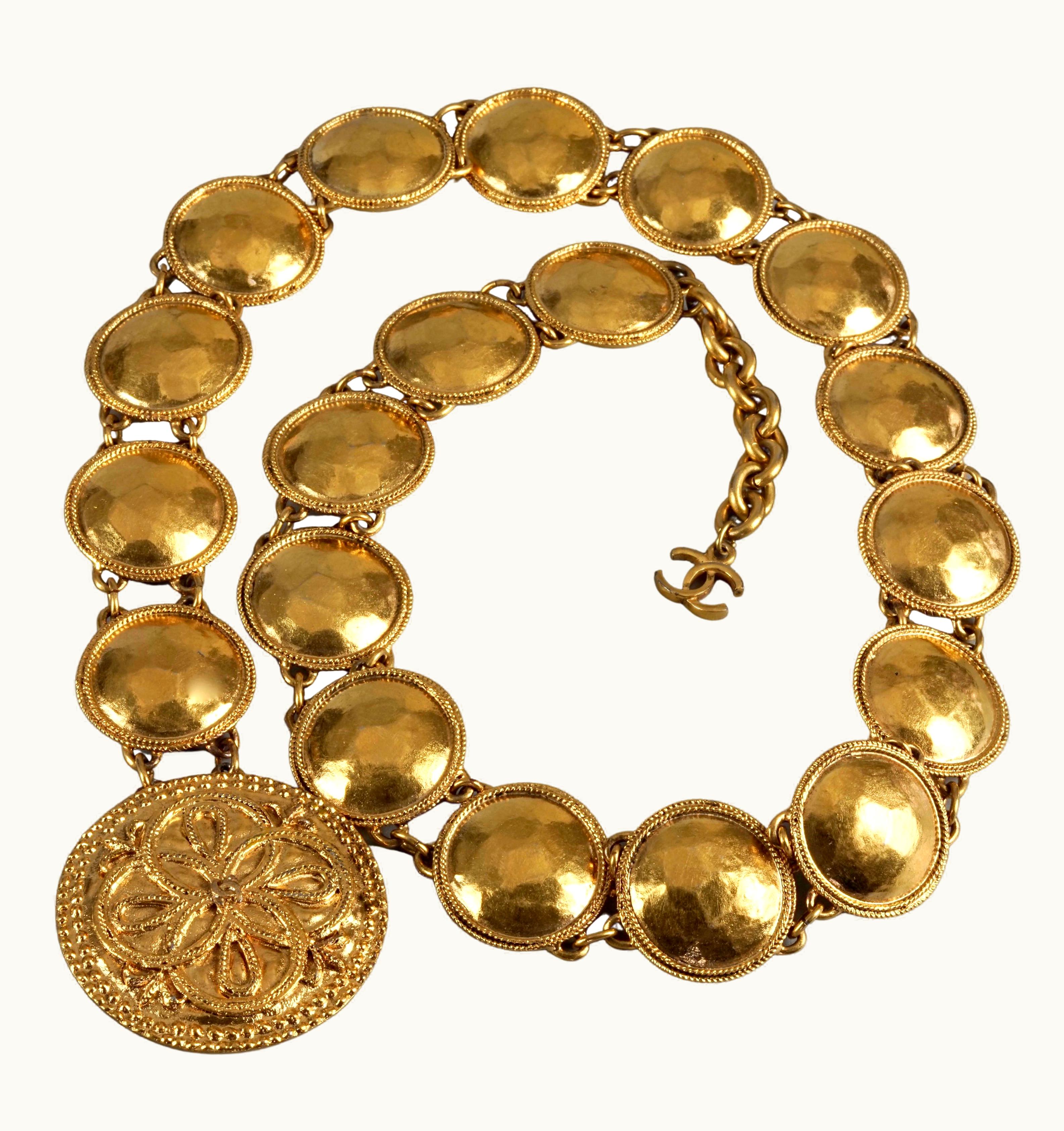 Chanel Vintage Chanel Logo Filigree Medallion Necklace Belt
