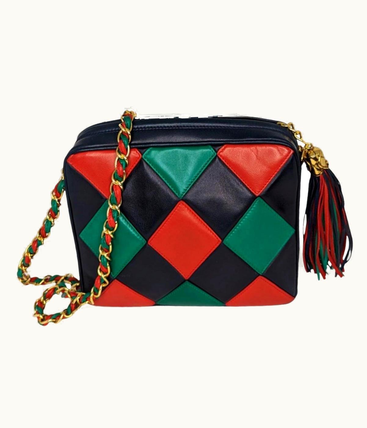 Chanel Chanel Vintage Harlequin Tassel Camera Shoulder Bag