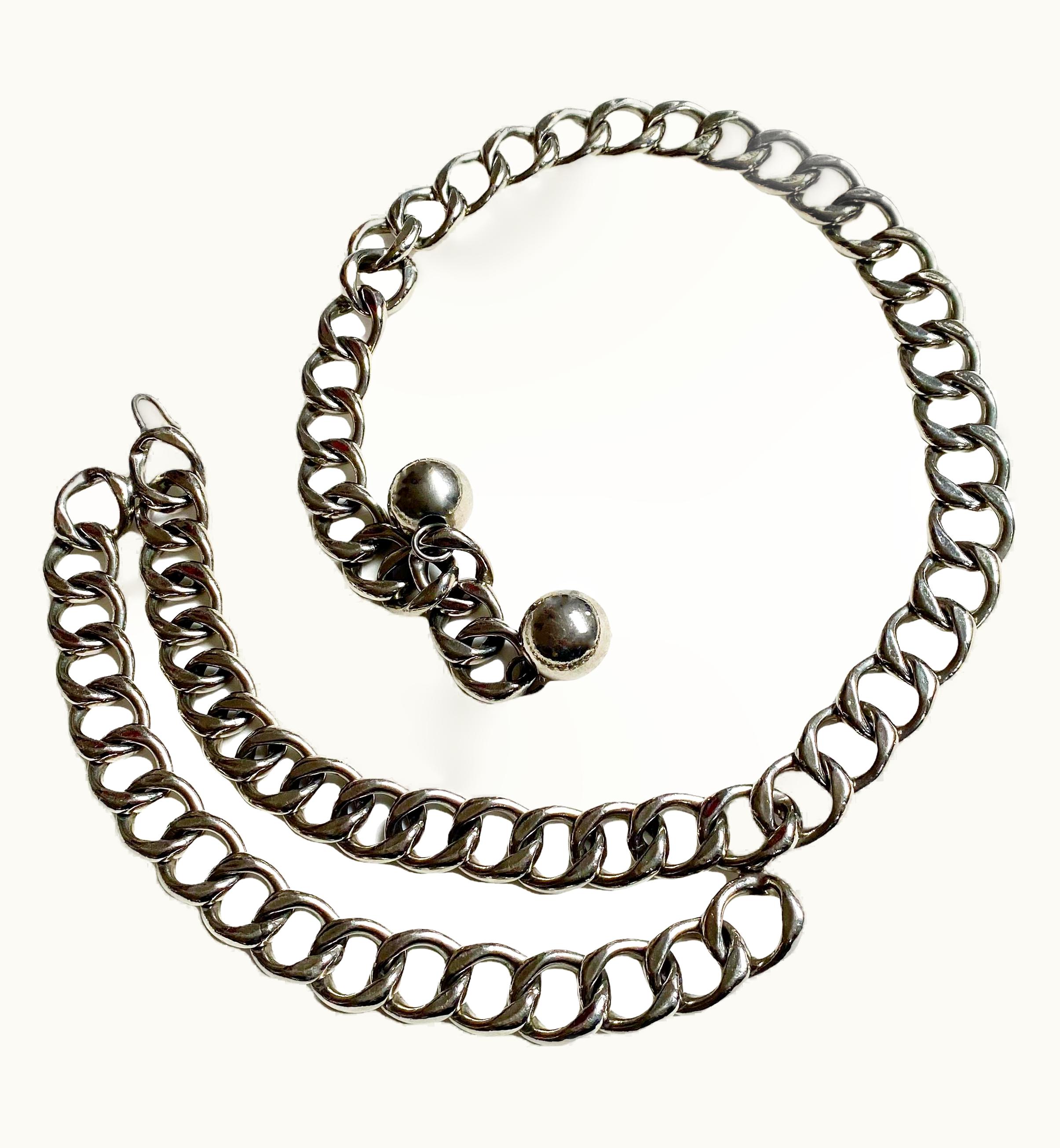 Chanel Vintage Chanel Heavy Silver Chain Link Belt UZ0590665