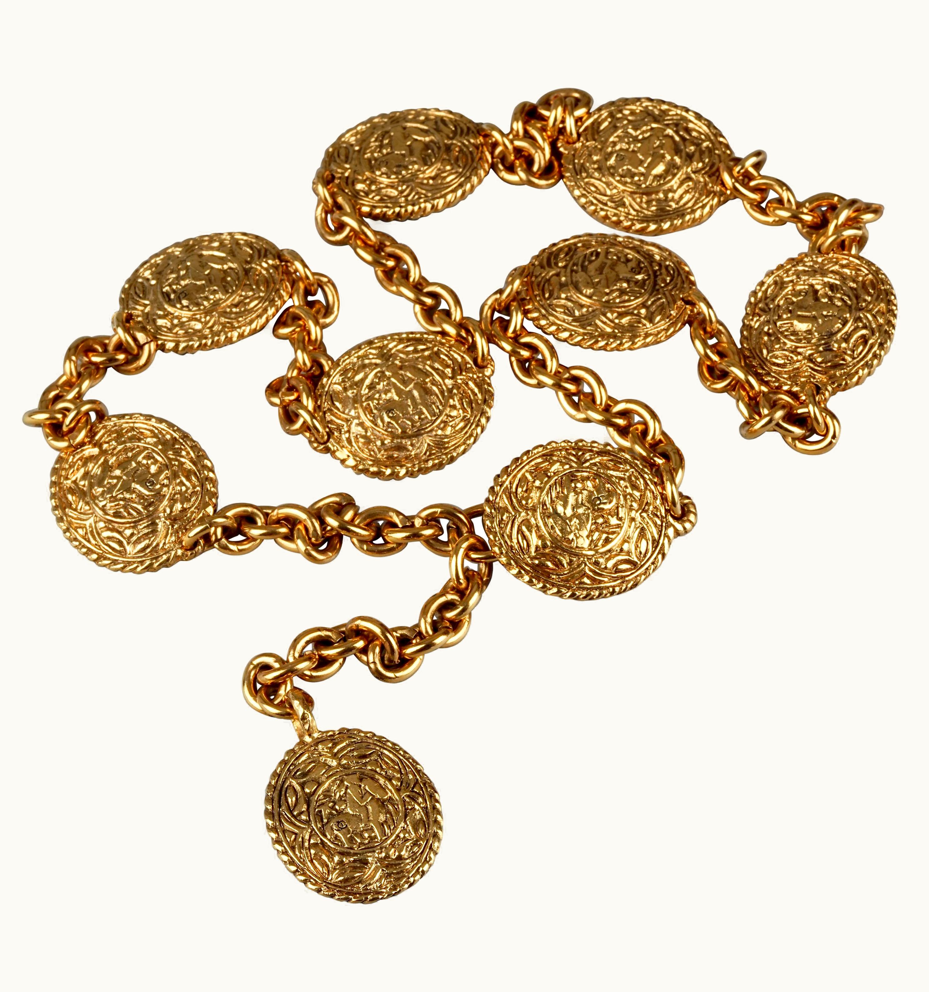 Chanel Vintage Chanel Horse Riding Motif Medallion Necklace Belt