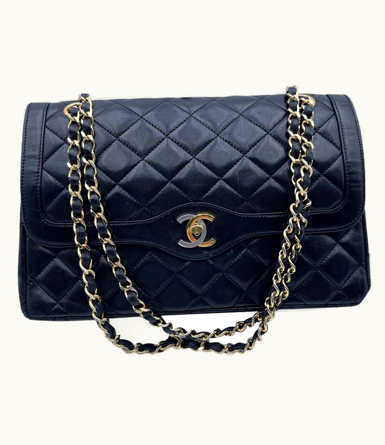 Chanel Chanel Vintage Quilted Leather Smooth Trim Timeless Double Flap Bag