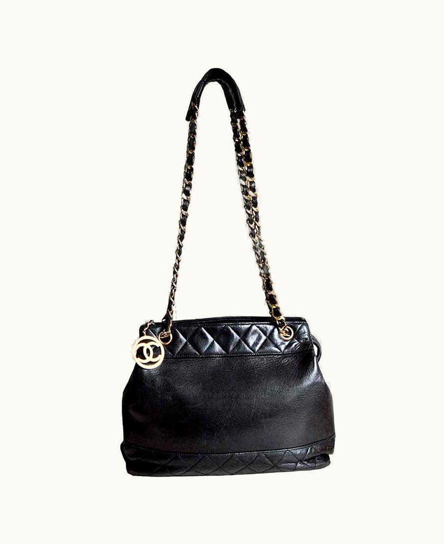 Chanel Chanel Black Lambskin Leather Shoulder Bag, Italy, 1980s