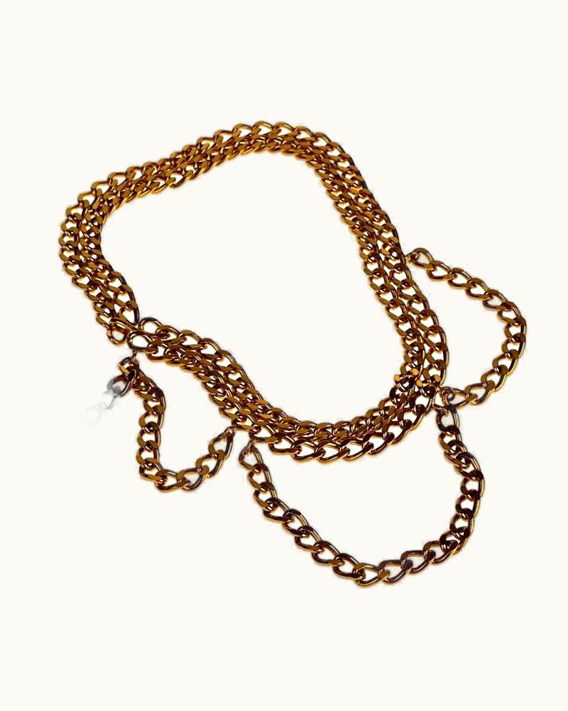 Chanel Vintage Chanel Perfume Bottle Charm Tiered Chain Necklace Belt