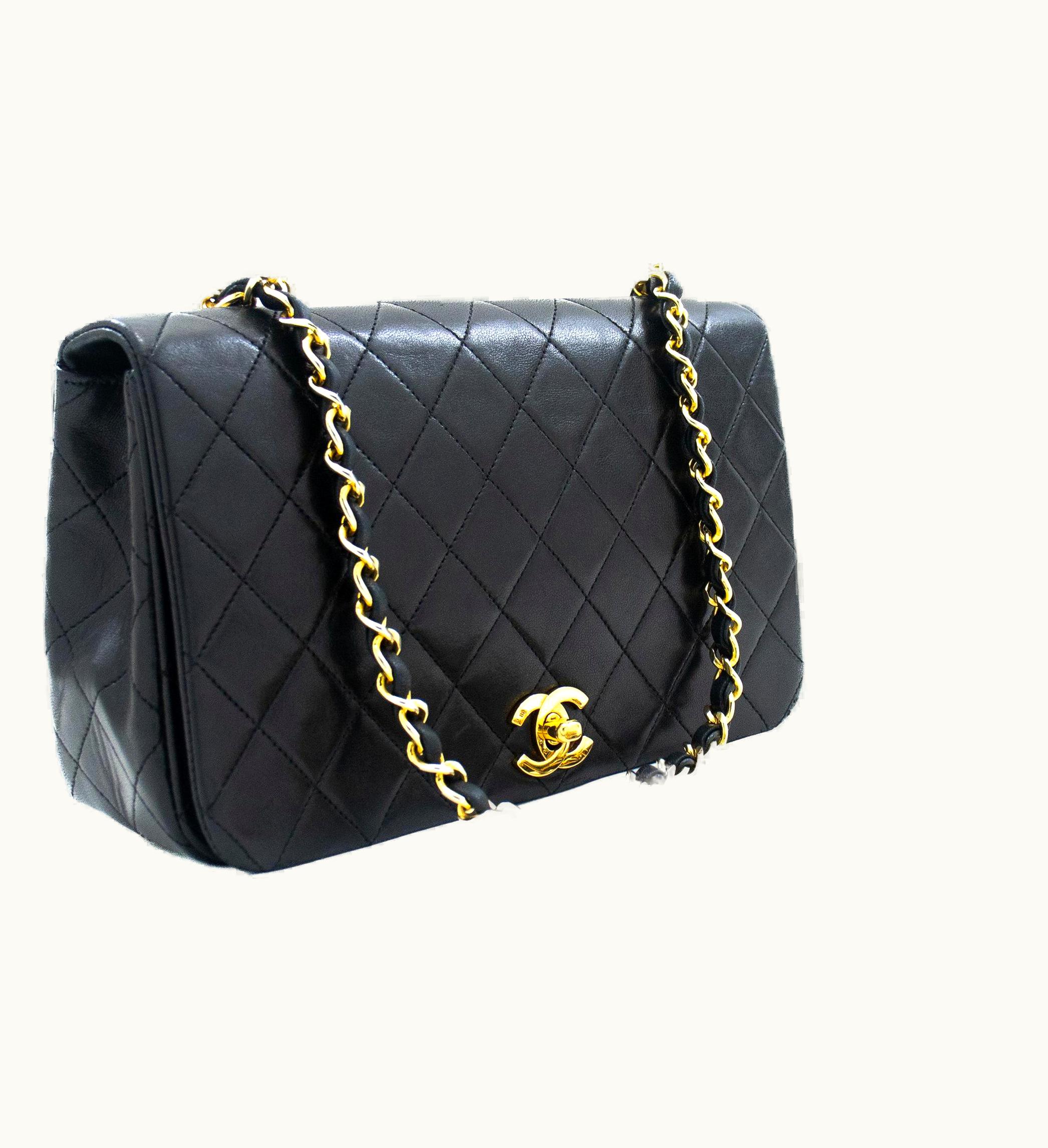 Chanel Chanel Full Chain Flap Shoulder Bag Black Quilted Purse Lambskin
