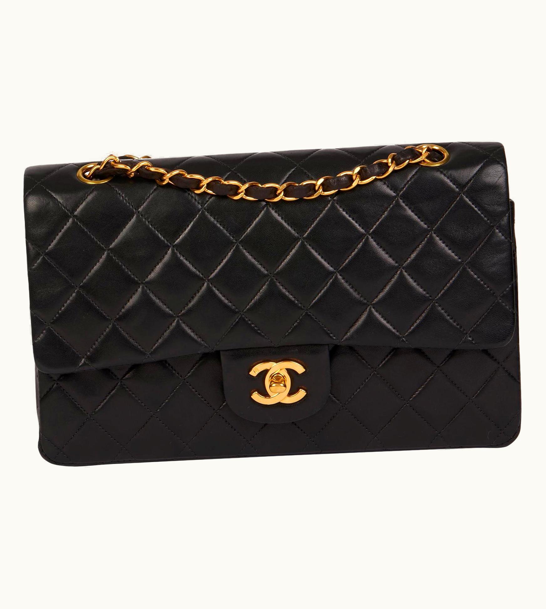 Chanel Chanel Black Quilted Lambskin Vintage Small Classic Double Flap Bag UZ0590709