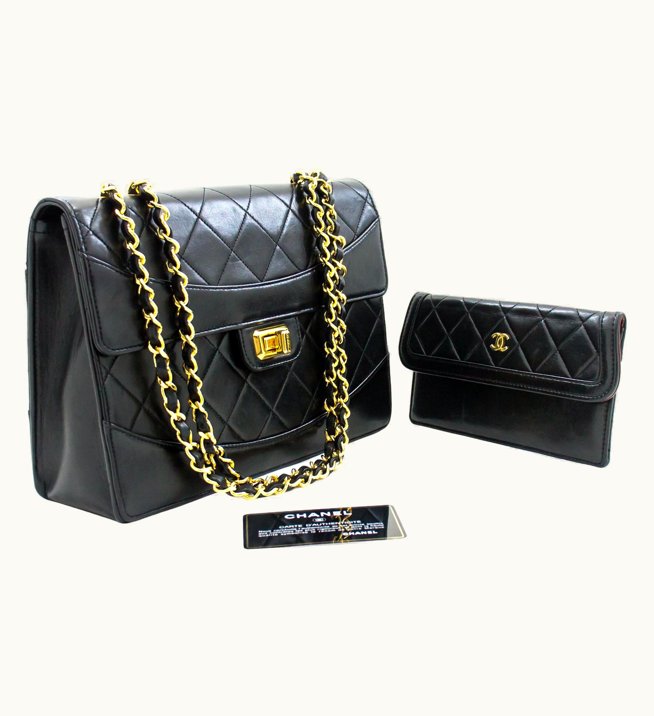 Chanel Chanel Vintage Classic Chain Shoulder Bag Black Flap Quilted Lamb UZ0590712