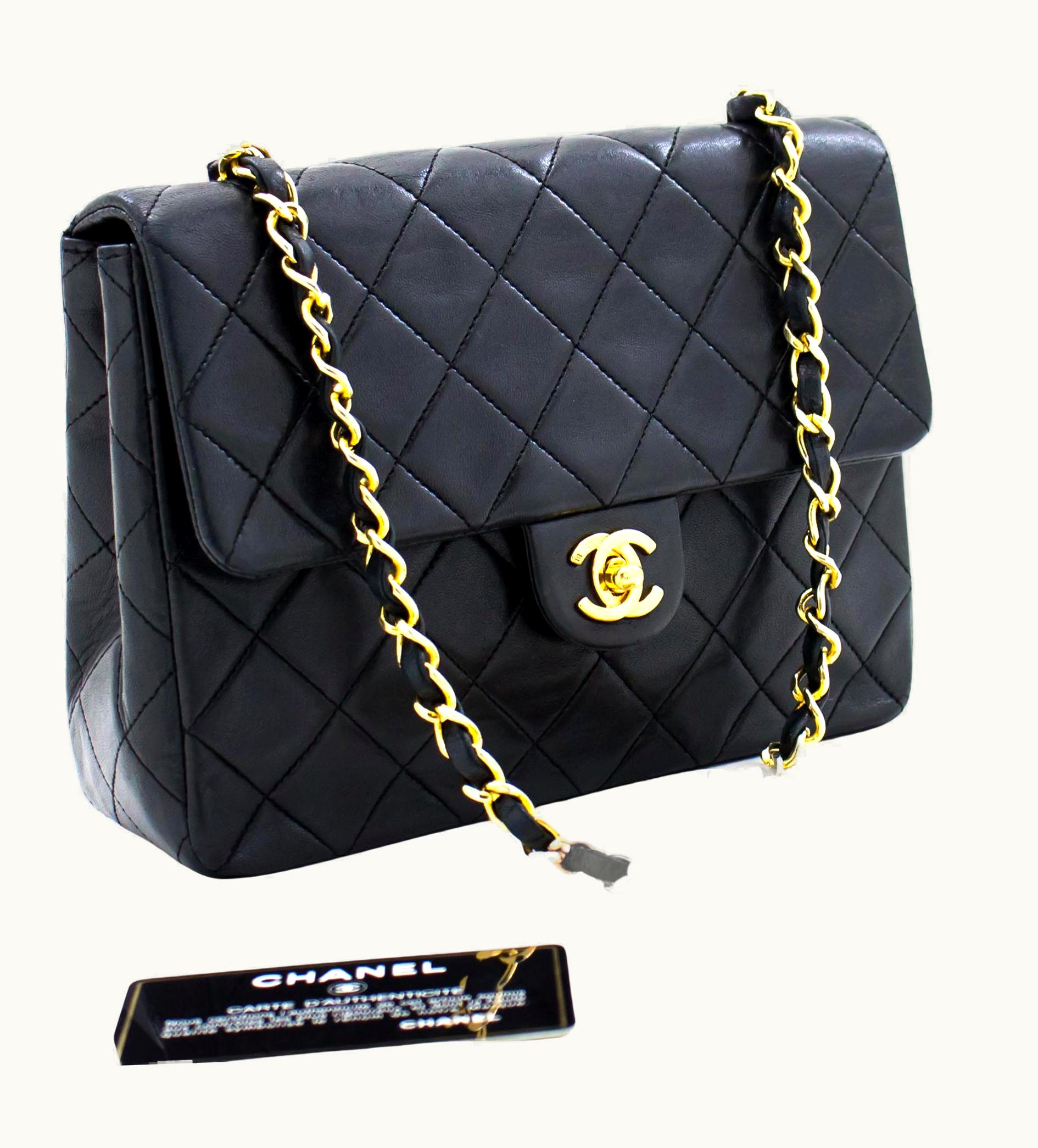 Chanel Chanel Mini Square Small Chain Shoulder Crossbody Bag Black Quilt UZ0590722