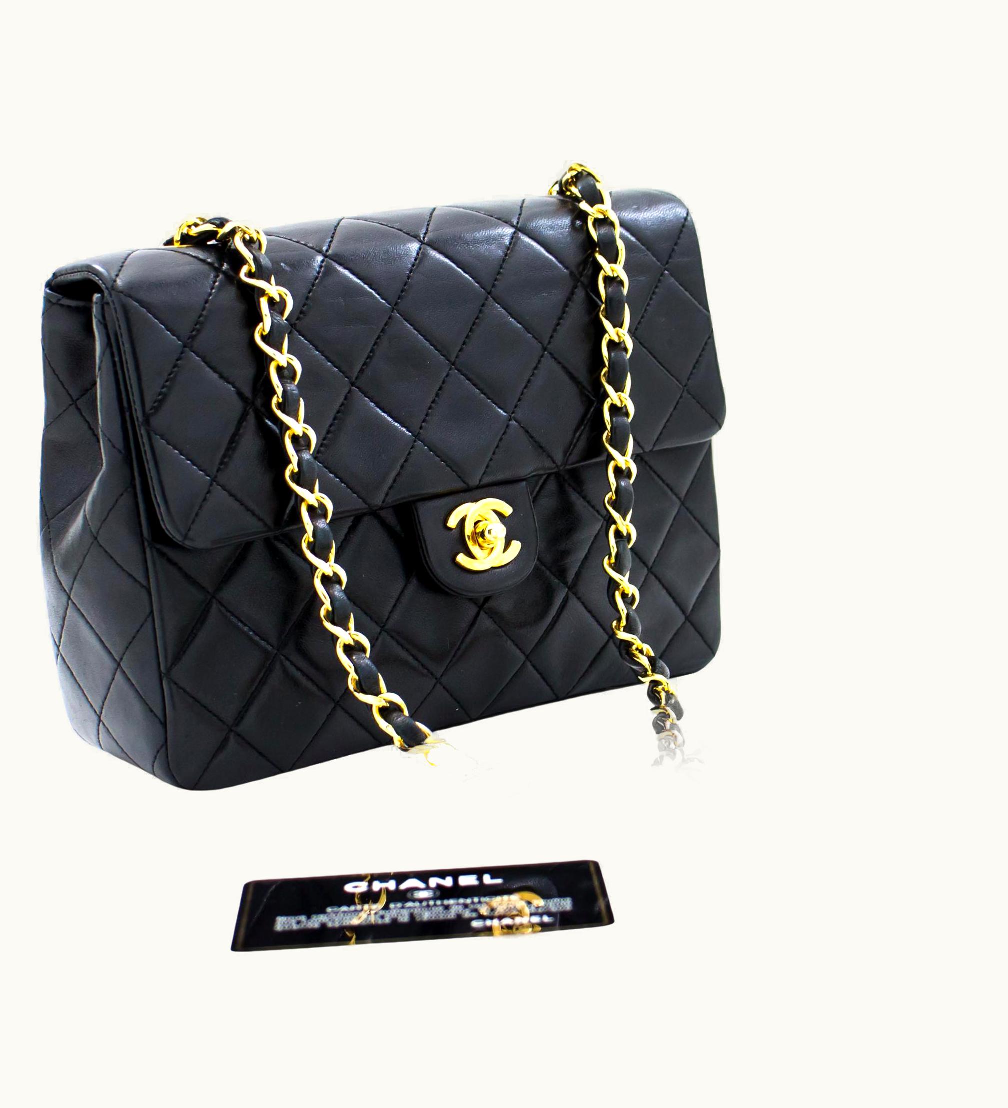 Chanel Chanel Mini Square Small Chain Shoulder Crossbody Bag Black Quilt UZ0590723