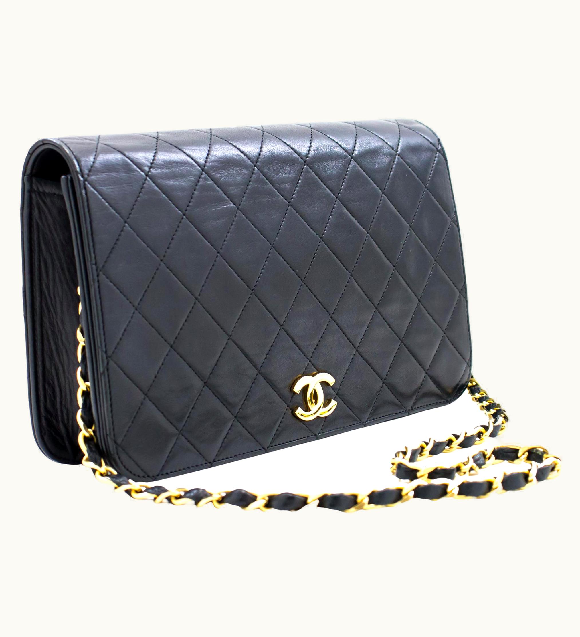 Chanel Chanel Full Chain Flap Shoulder Bag Black Clutch Quilted Lambskin UZ0590724