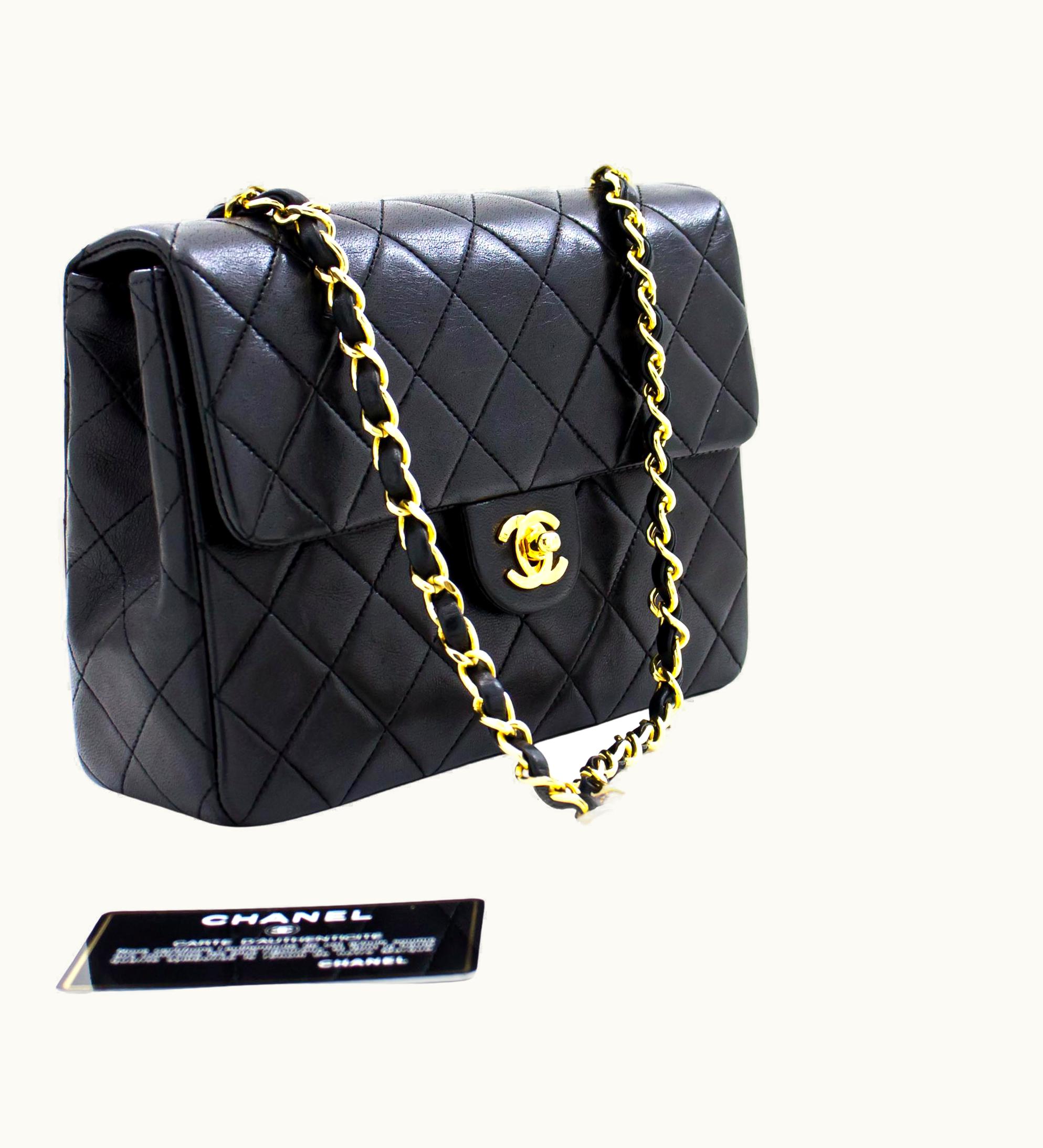 Chanel Chanel Mini Square Small Chain Shoulder Crossbody Bag Black Quilt UZ0590729